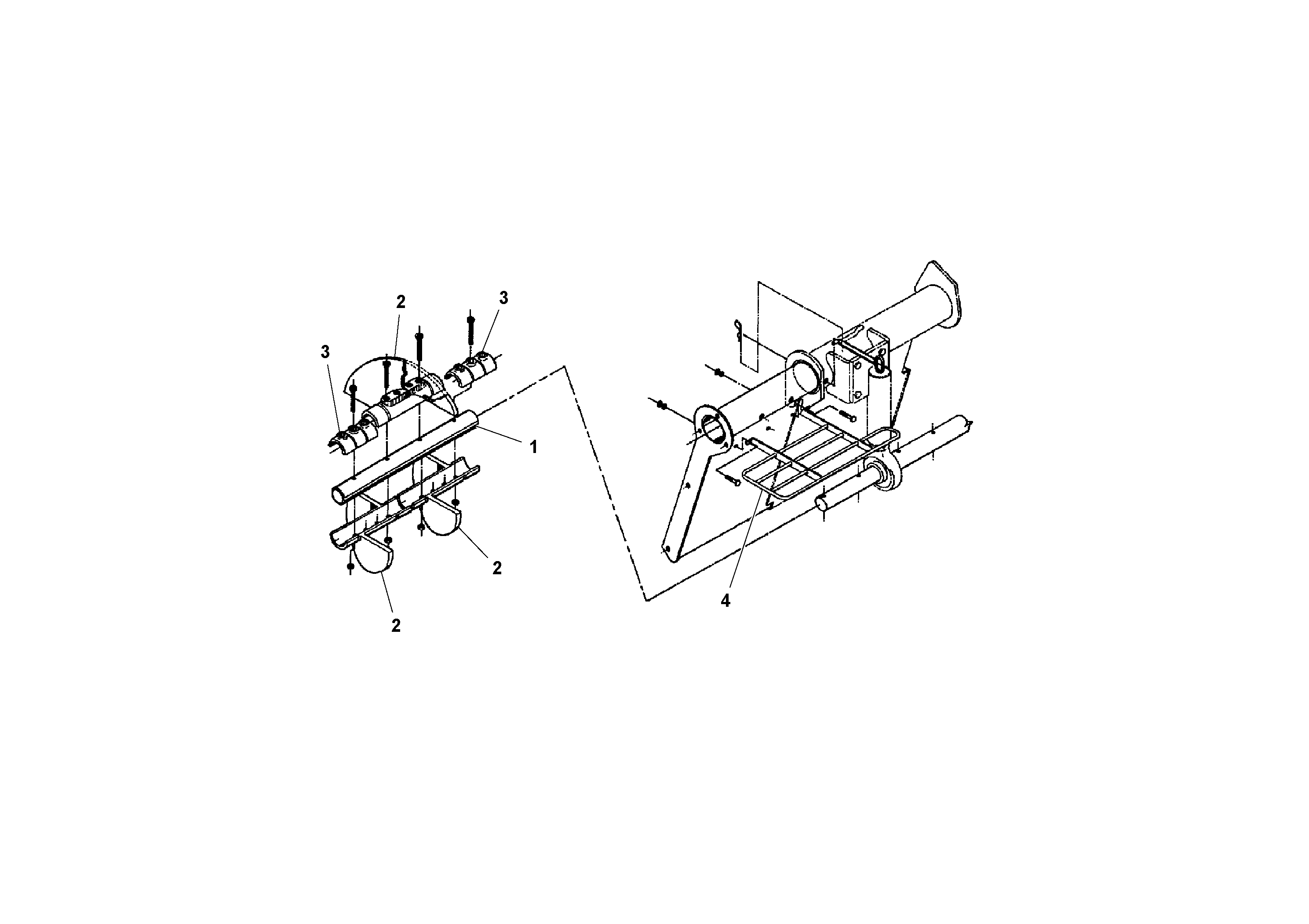 Схема запчастей Volvo PF3172/PF3200 S/N 197507- - 45362 Auger and Tunnel / Guard Arrangement 