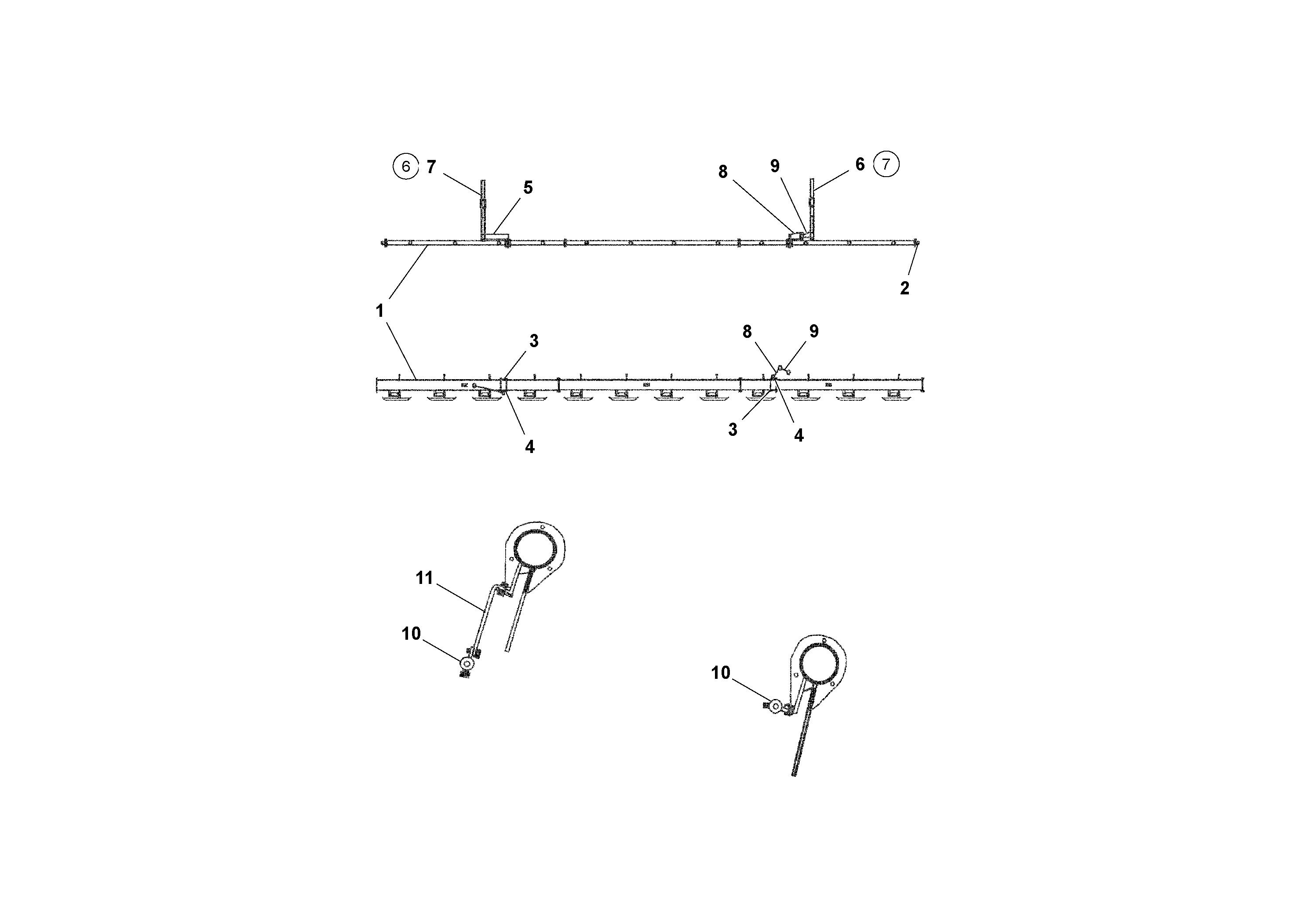 Схема запчастей Volvo AGS 7.5 ATT. BLAW KONTROL II PF161, PF2181, PF4410 - 85342 Floating Beam Arrangement 