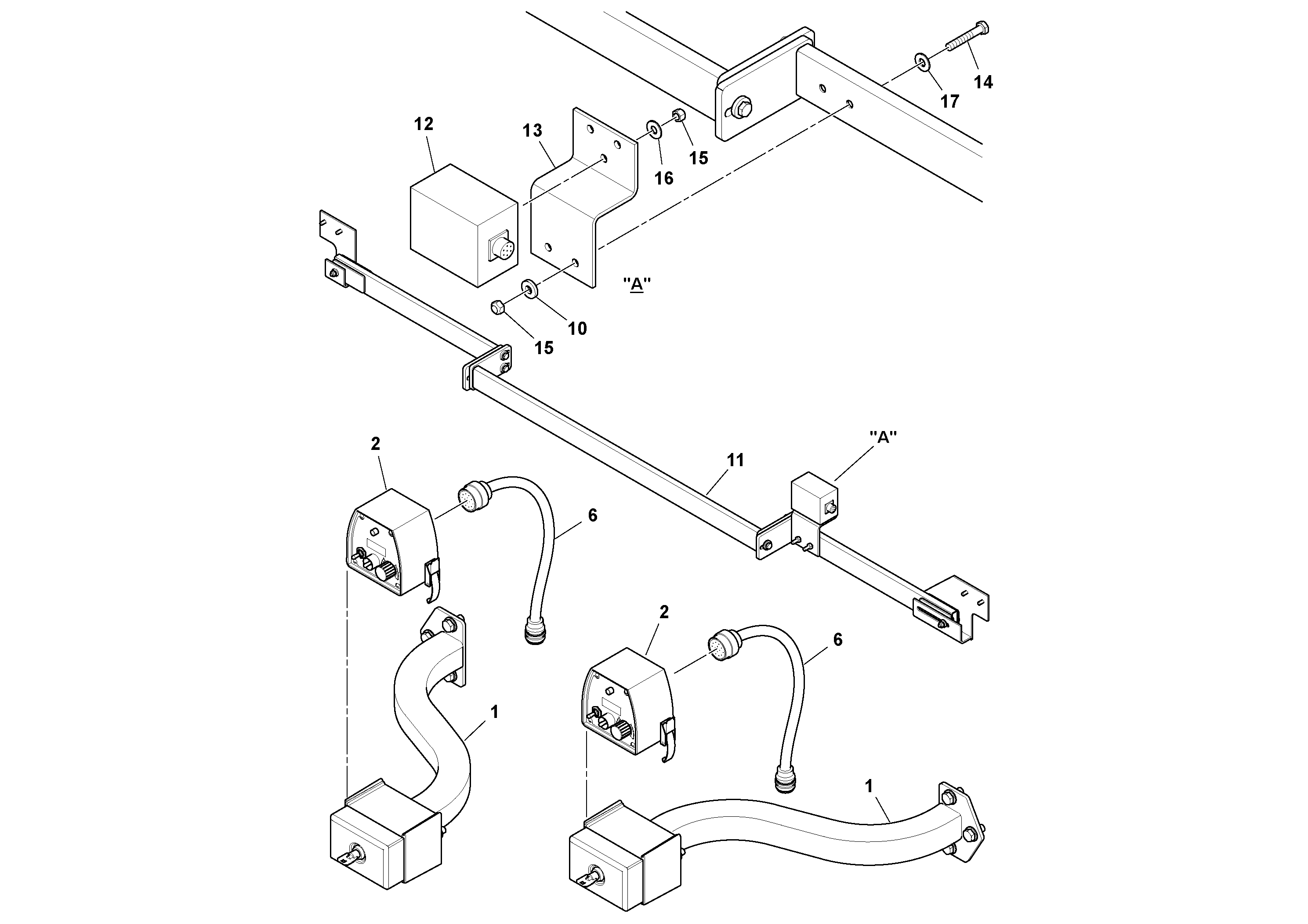 Схема запчастей Volvo PAVER CONTROLS ATT. PAVER CONTROLS PF6110, PF6160, PF6170 - 91154 Blaw Kontrol Installation 