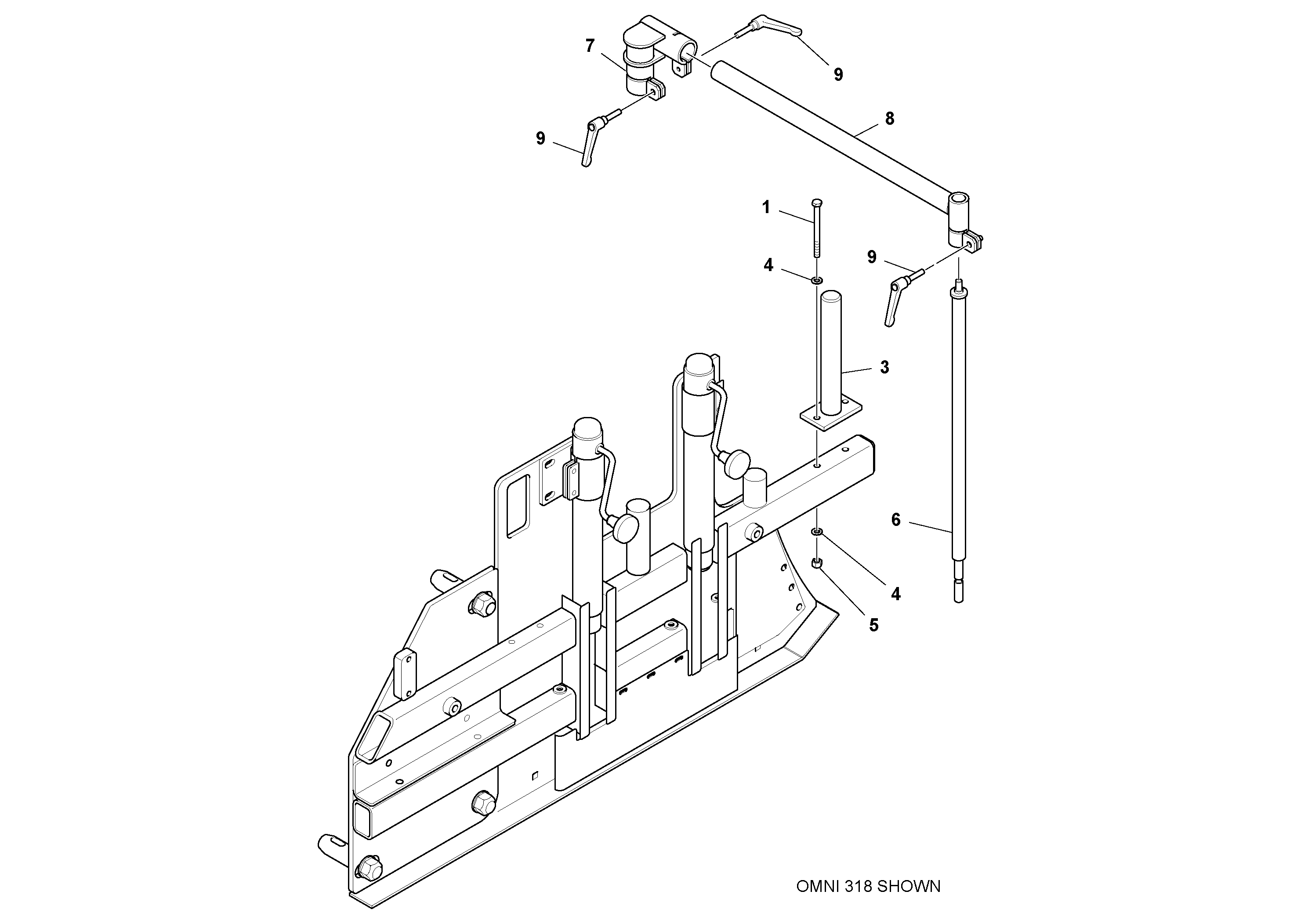 Схема запчастей Volvo PAVER CONTROLS ATT. PAVER CONTROLS PF6110, PF6160, PF6170 - 86418 Edger Guide Sensor Installation 