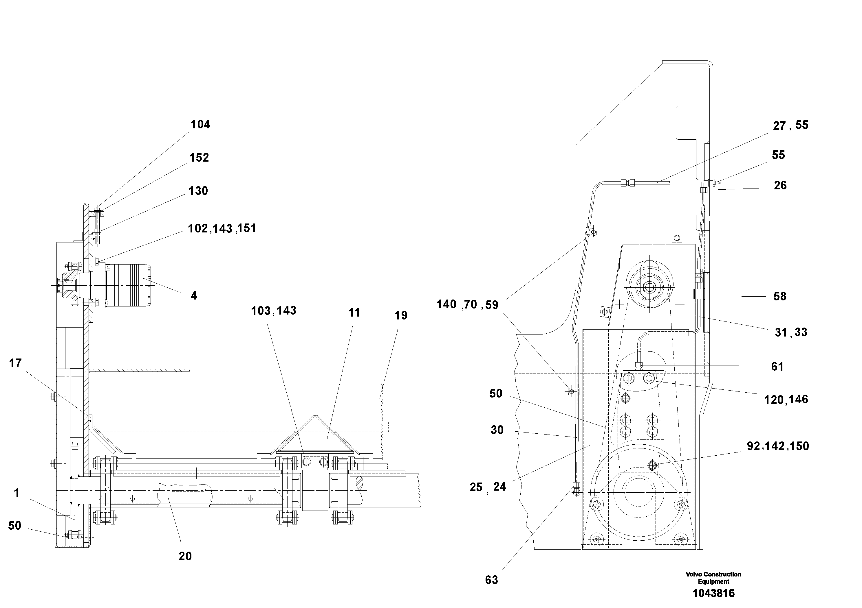 Схема запчастей Volvo ABG4371 S/N 0847503049- - 96422 Conveyor Installation 