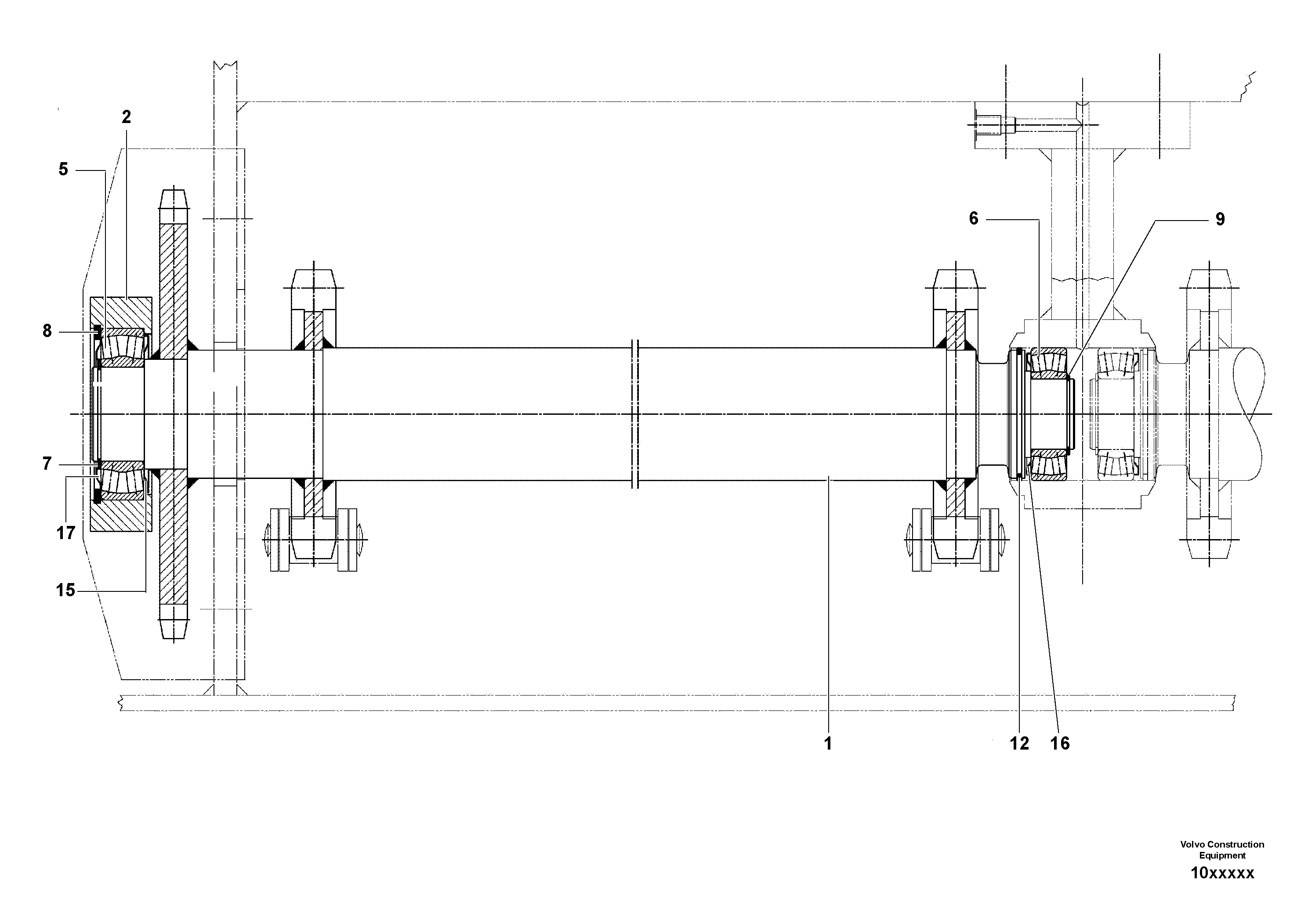 Схема запчастей Volvo ABG4371 S/N 0847503049- - 98193 Conveyor Drive Shaft Assembly 