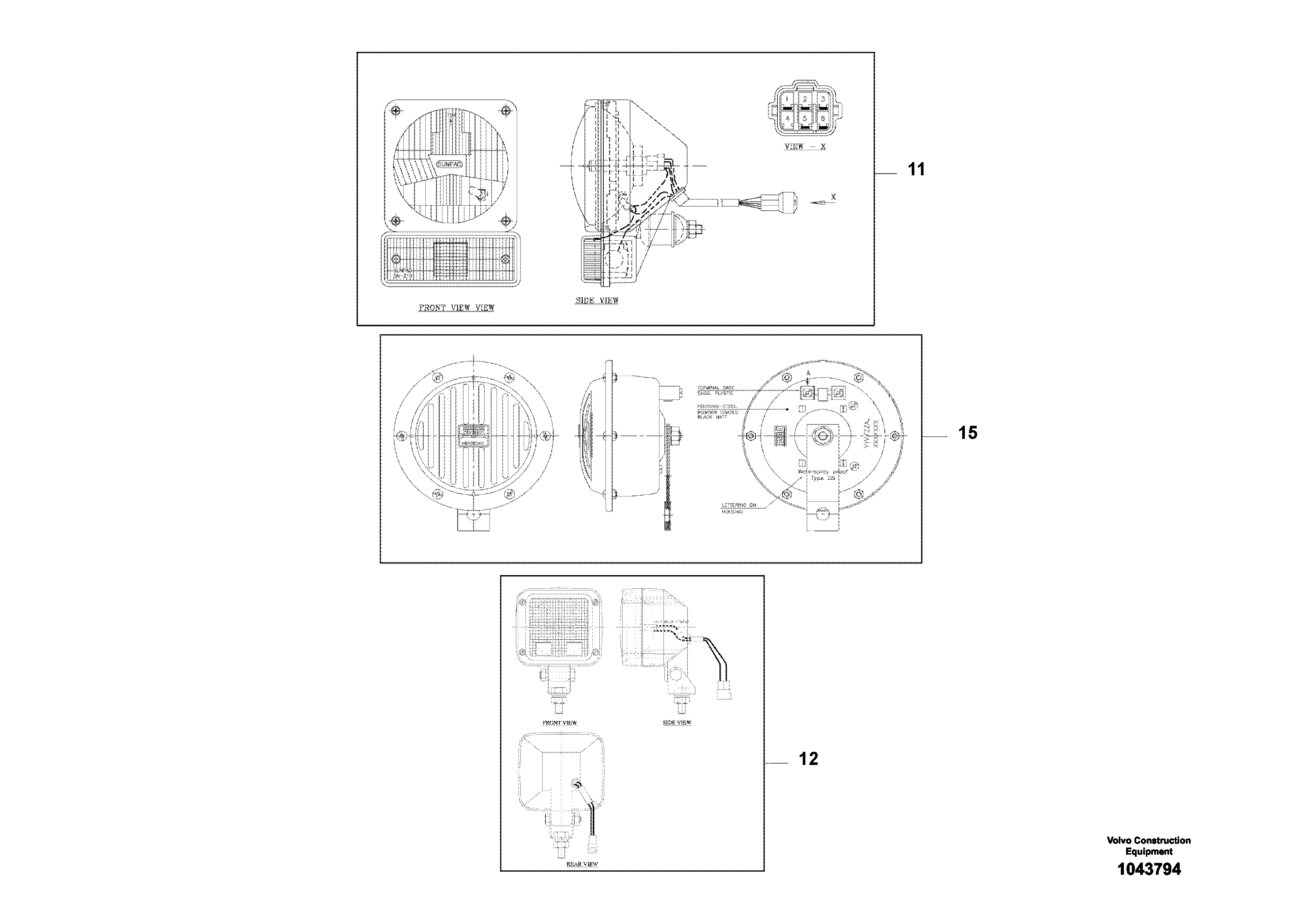 Схема запчастей Volvo ABG4371 S/N 0847503049- - 100533 Electrical Tractor Installation 