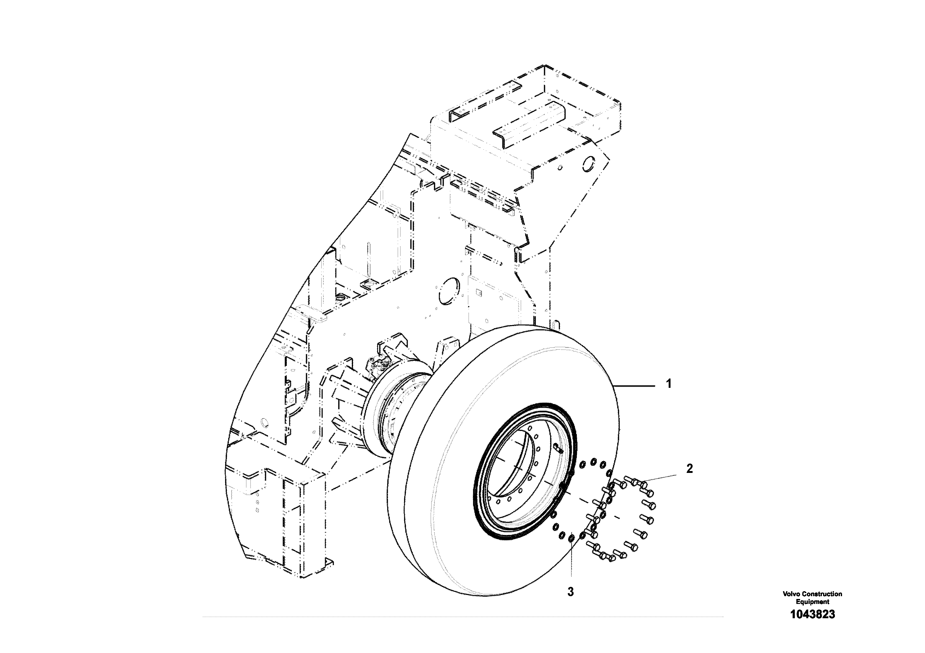 Схема запчастей Volvo ABG4371 S/N 0847503049- - 95566 Rear Wheel Installation 