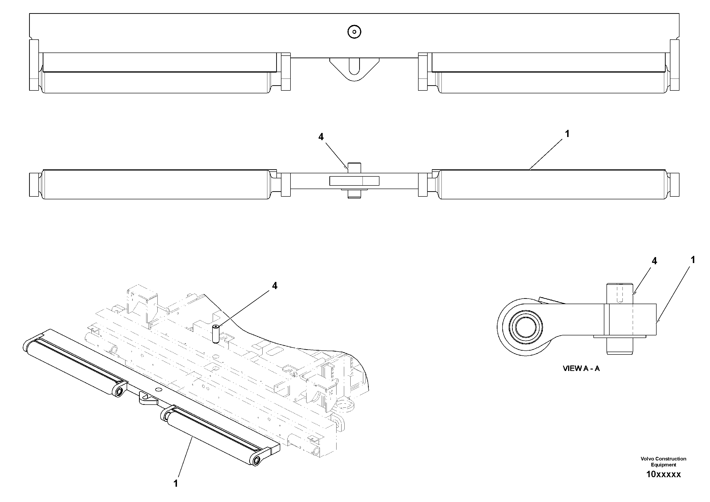 Схема запчастей Volvo ABG4371 S/N 0847503049- - 93717 Oscillating Beam Installation 