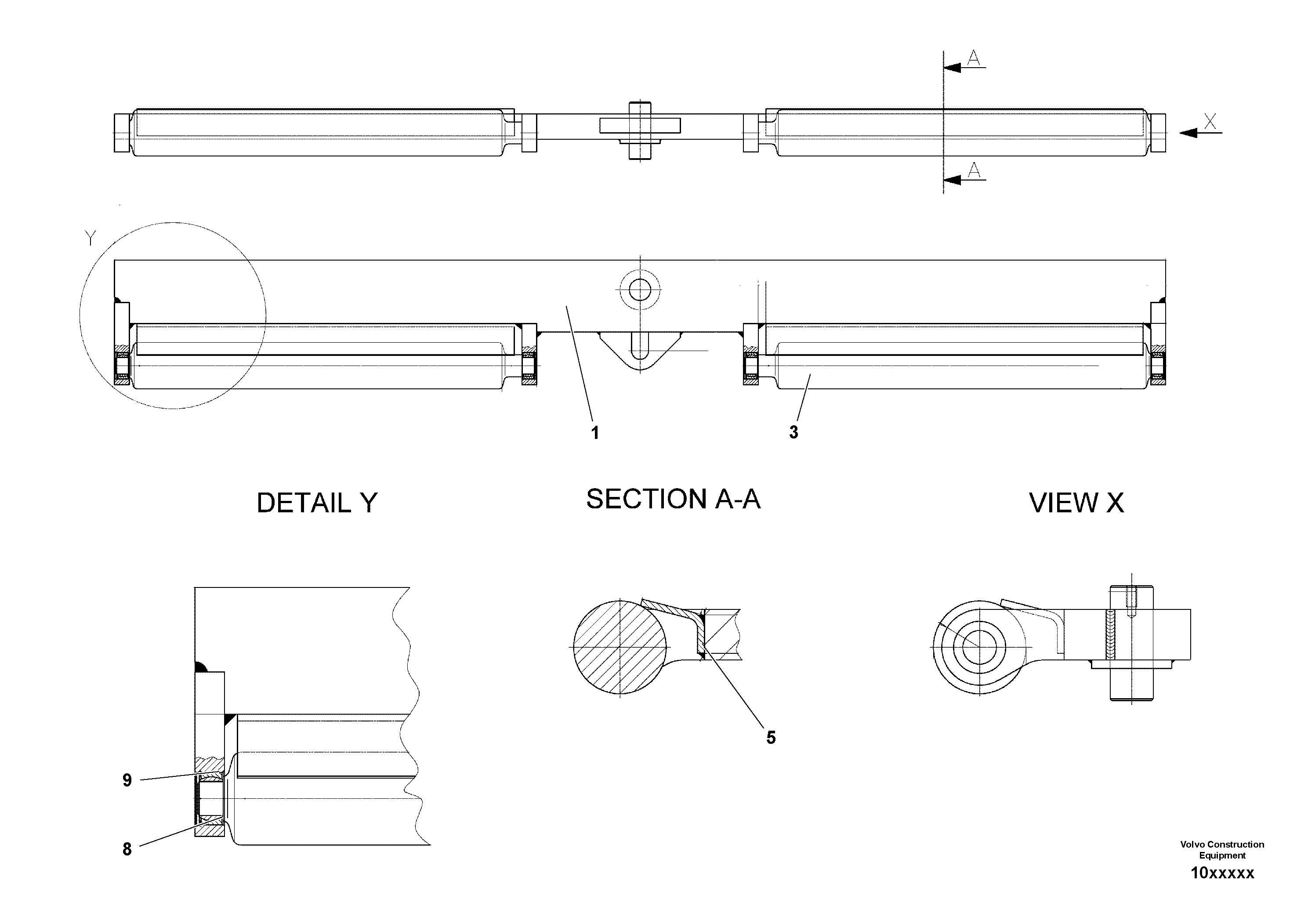 Схема запчастей Volvo ABG4371 S/N 0847503049- - 96165 Beam Oscillation 