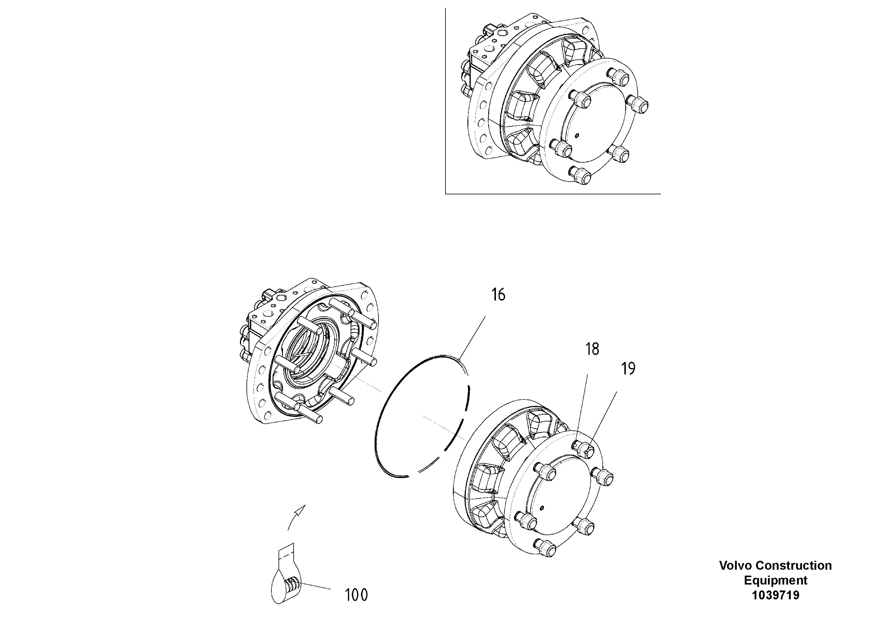 Схема запчастей Volvo ABG3870 - 52035 Radial Piston Motor ABG3870 S/N 20538 -