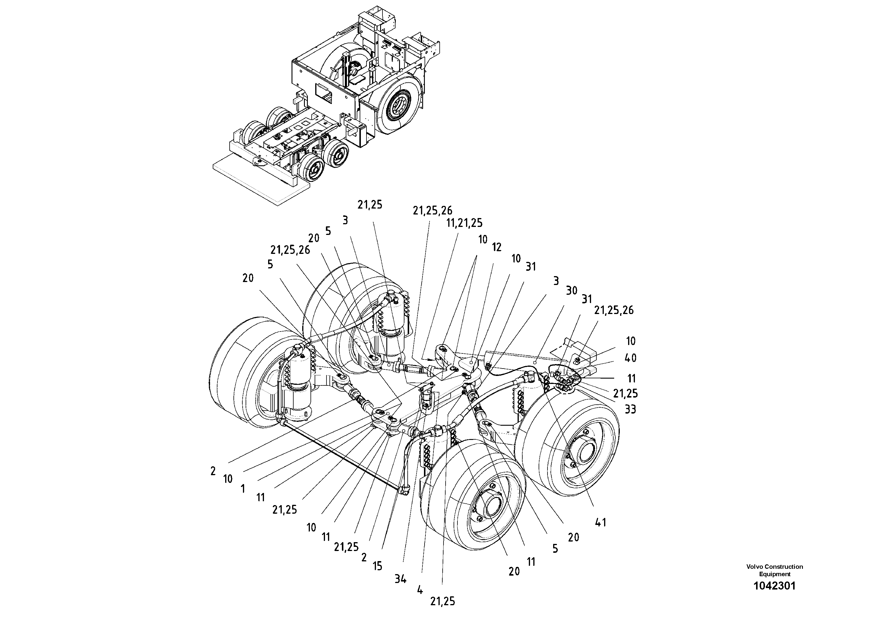 Схема запчастей Volvo ABG3870 - 52036 Steering Assembly 4-wheels ABG3870 S/N 20538 -