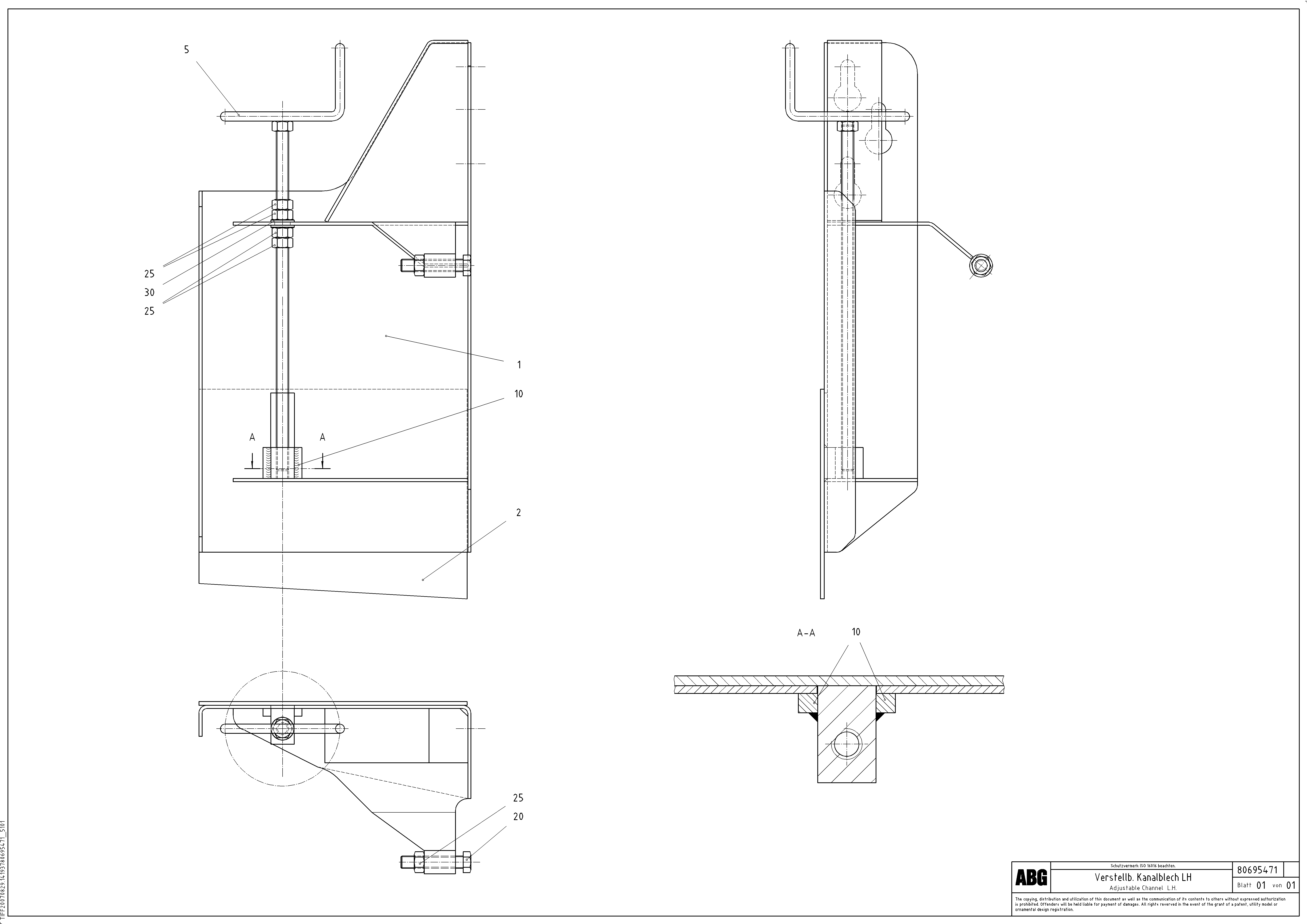 Схема запчастей Volvo ABG3870 - 64239 Adjustable channel VB-V 50 ATT. SCREEDS 2,0 - 5,0M ABG3870