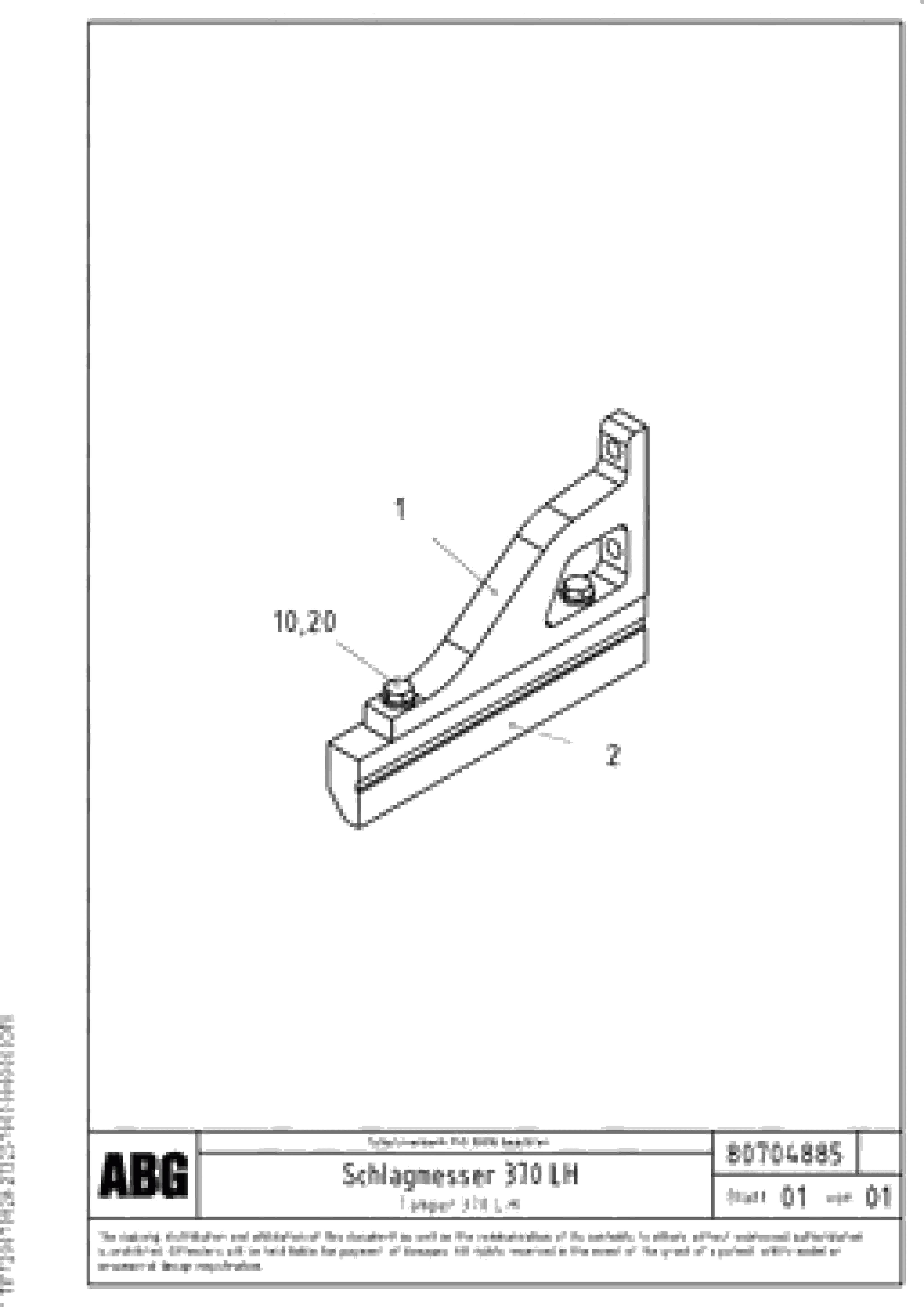 Схема запчастей Volvo ABG3870 - 67631 Tamper for extension VB 50 ATT. SCREEDS 2,0 - 5,0M ABG3870