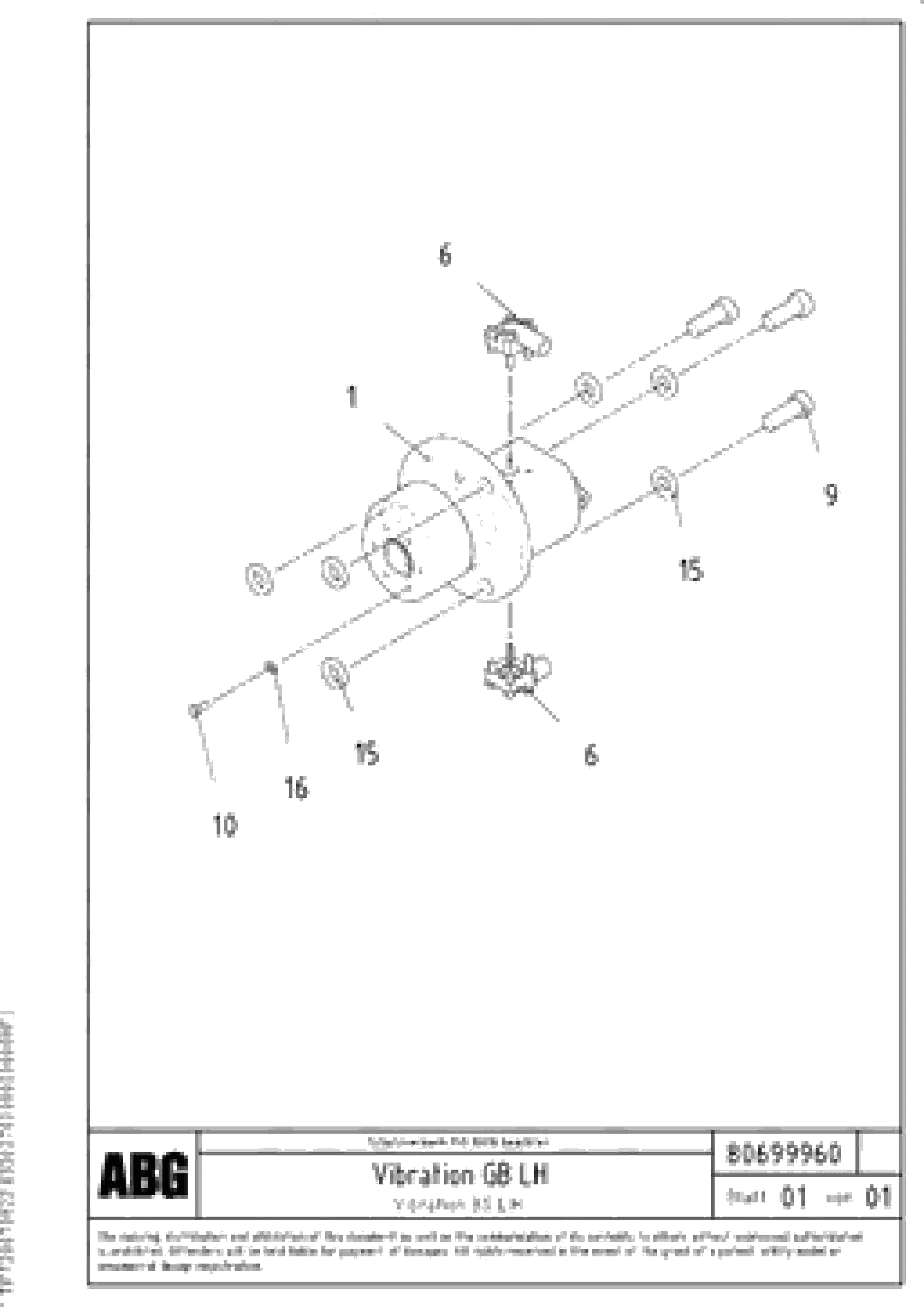 Схема запчастей Volvo ABG3870 - 67632 Vibrator for basic screed VB 50 ATT. SCREEDS 2,0 - 5,0M ABG3870