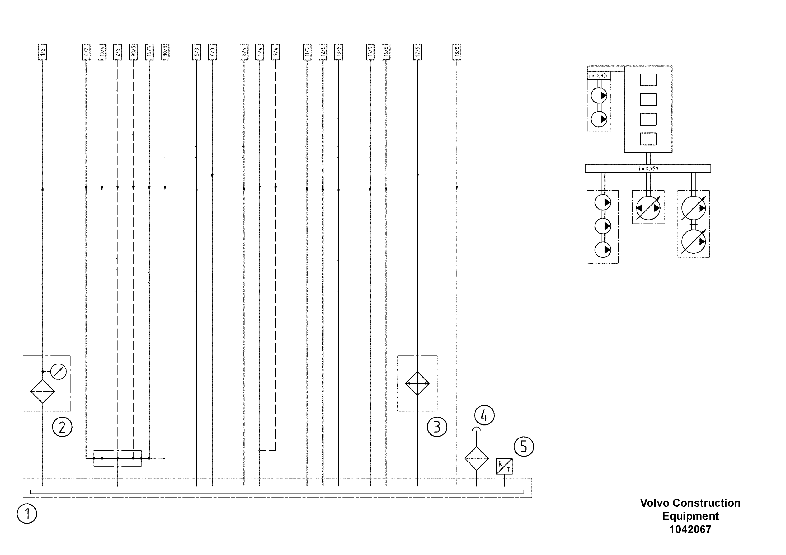 Схема запчастей Volvo ABG3870 - 47579 Hydraulic diagram ABG3870 S/N 20538 -