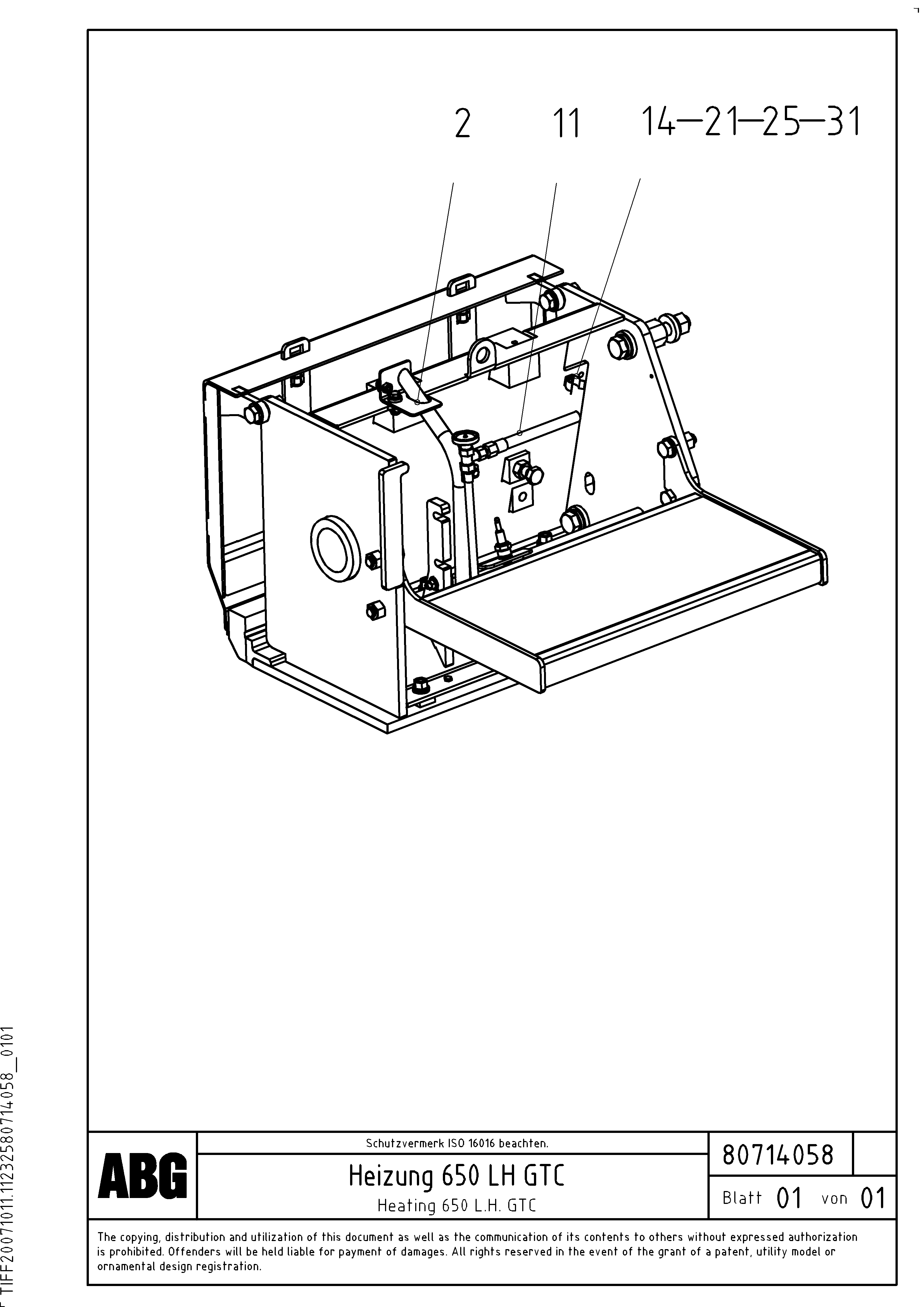 Схема запчастей Volvo ABG3870 - 67635 Gas heating for extension VB 50 ATT. SCREEDS 2,0 - 5,0M ABG3870