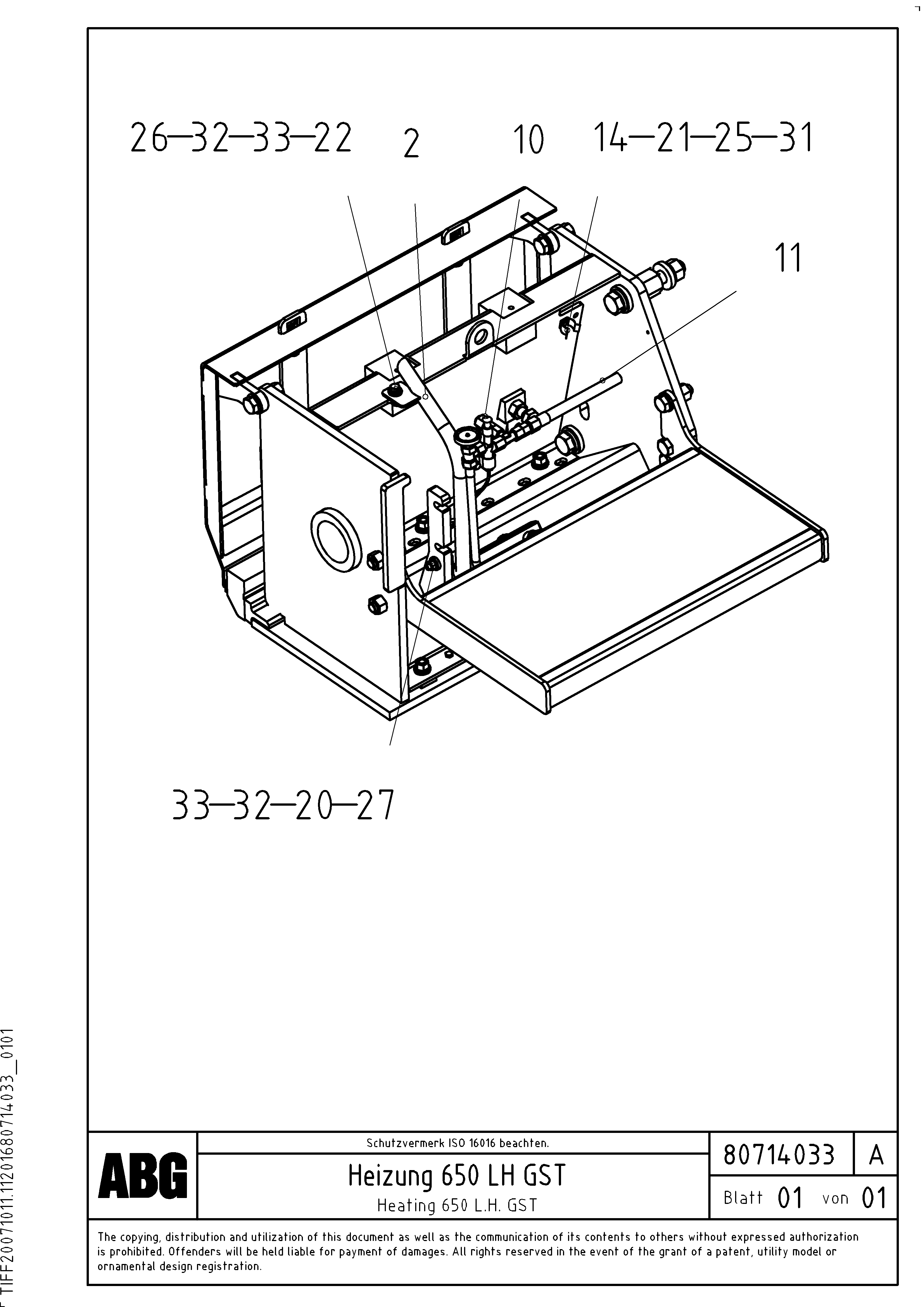 Схема запчастей Volvo ABG3870 - 70928 Gas heating for extension VB 50 ATT. SCREEDS 2,0 - 5,0M ABG3870