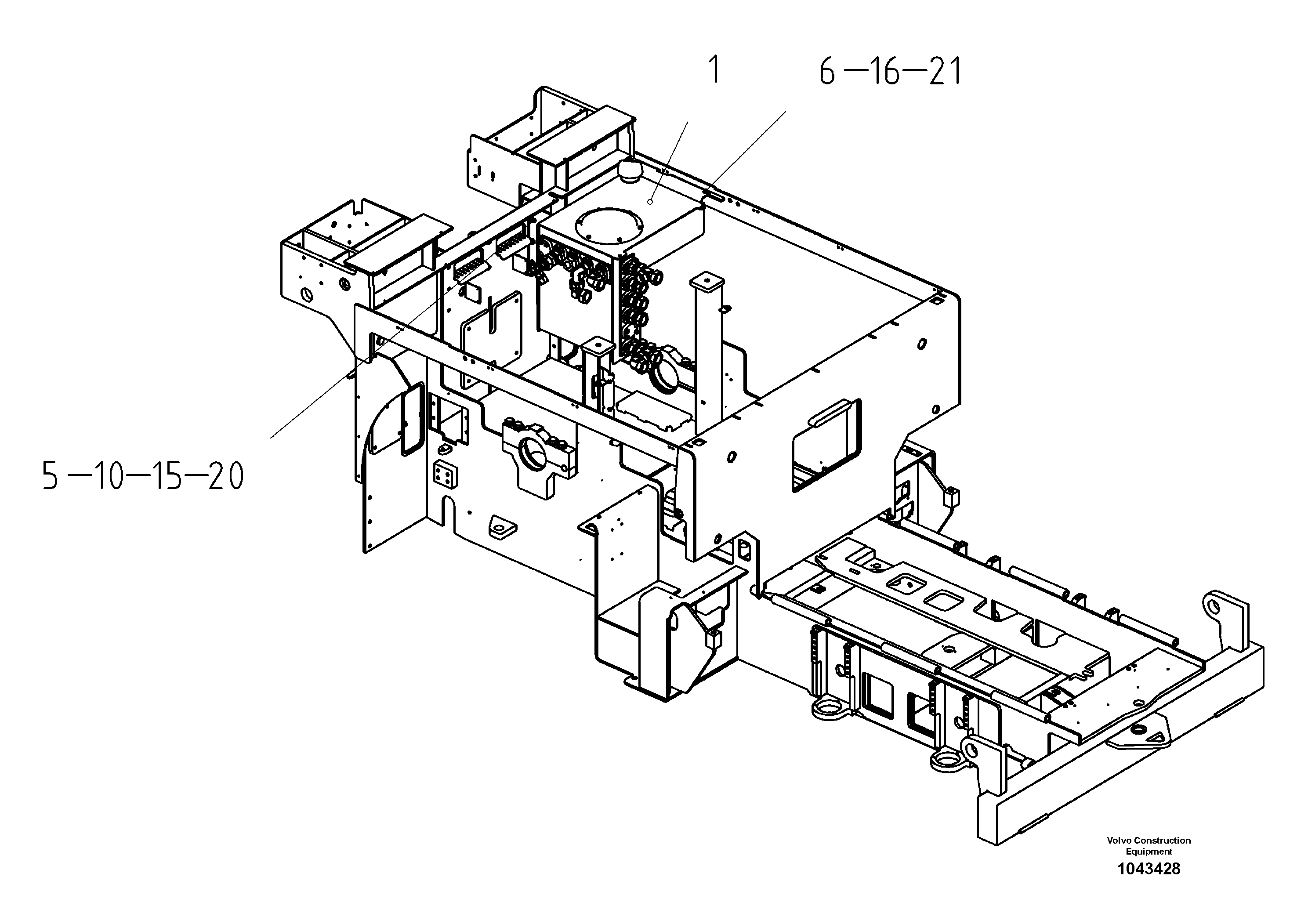 Схема запчастей Volvo ABG3870 - 56165 Гидробак ABG3870 S/N 20538 -