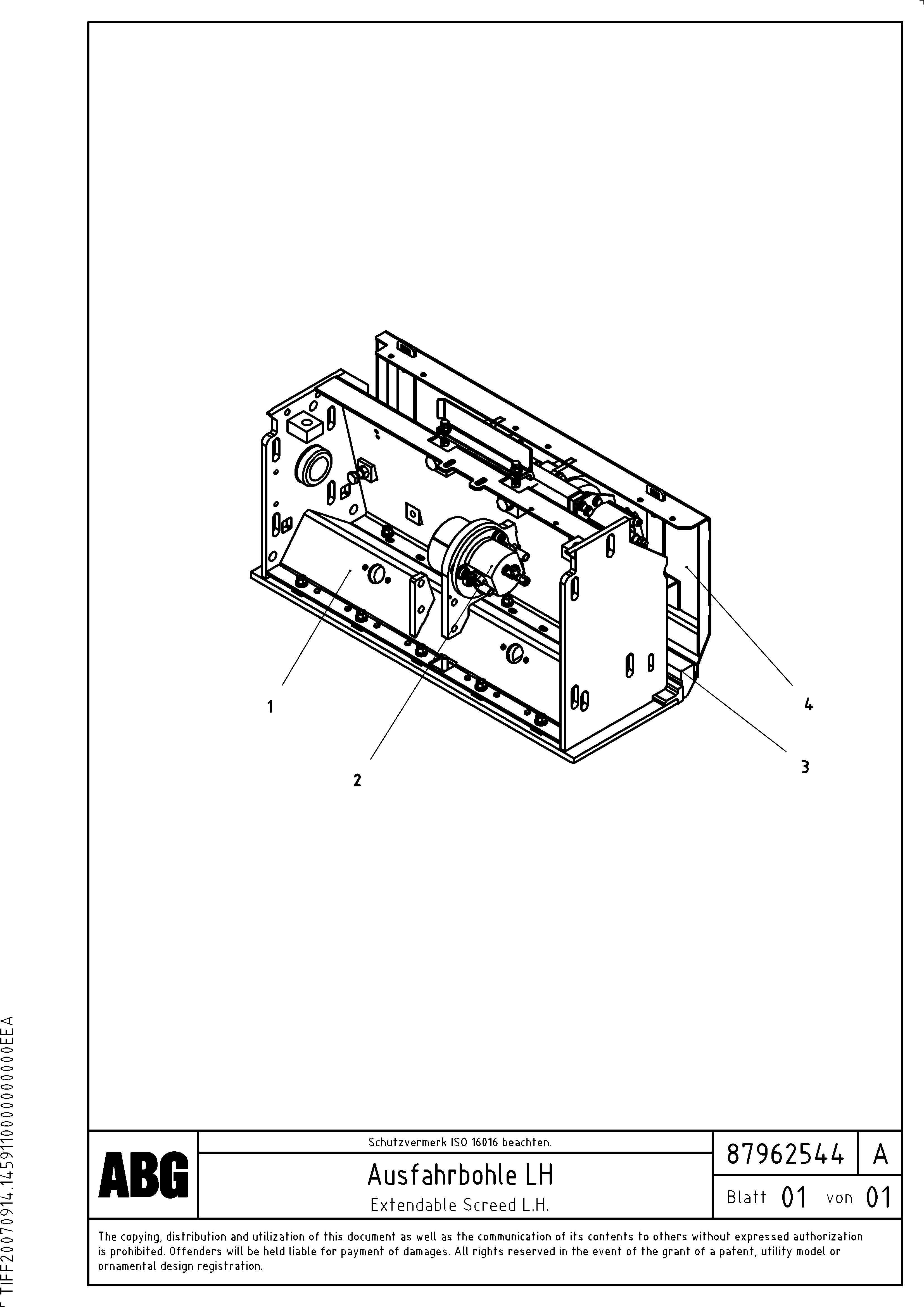 Схема запчастей Volvo ABG3870 - 71256 Extendable screed VB 50 ATT. SCREEDS 2,0 - 5,0M ABG3870