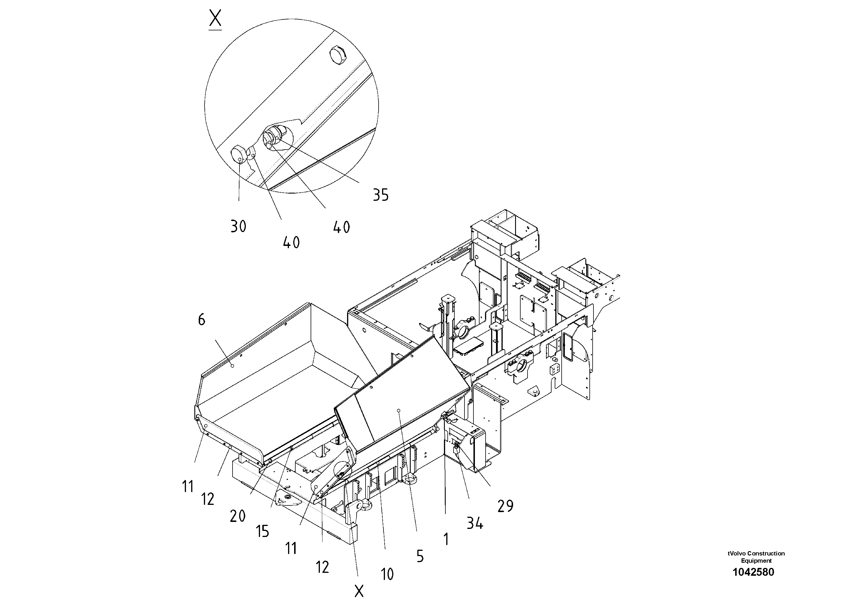 Схема запчастей Volvo ABG3870 - 54678 Hopper ABG3870 S/N 20538 -