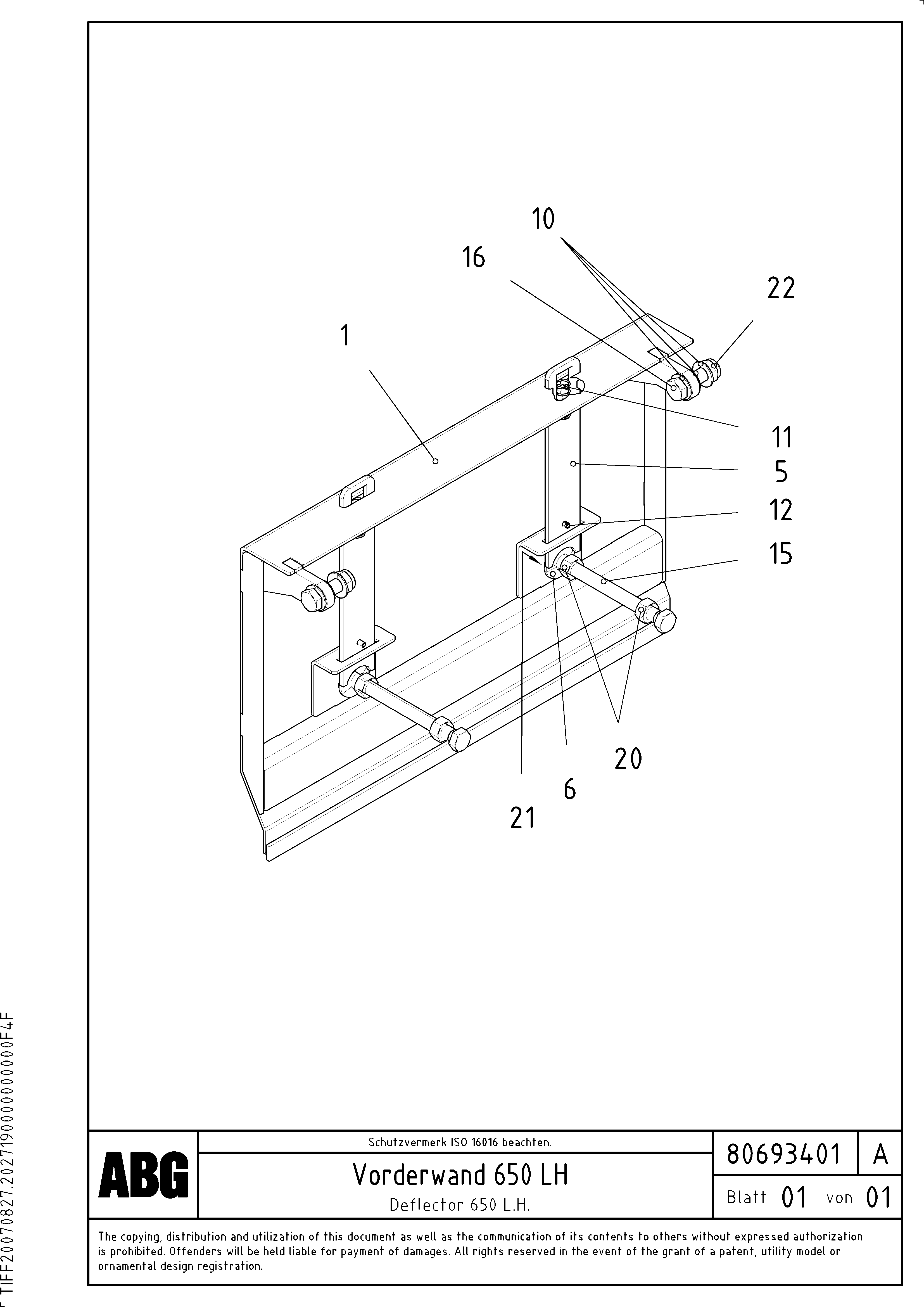 Схема запчастей Volvo ABG3870 - 71264 Deflector for extension VB 50 ATT. SCREEDS 2,0 - 5,0M ABG3870
