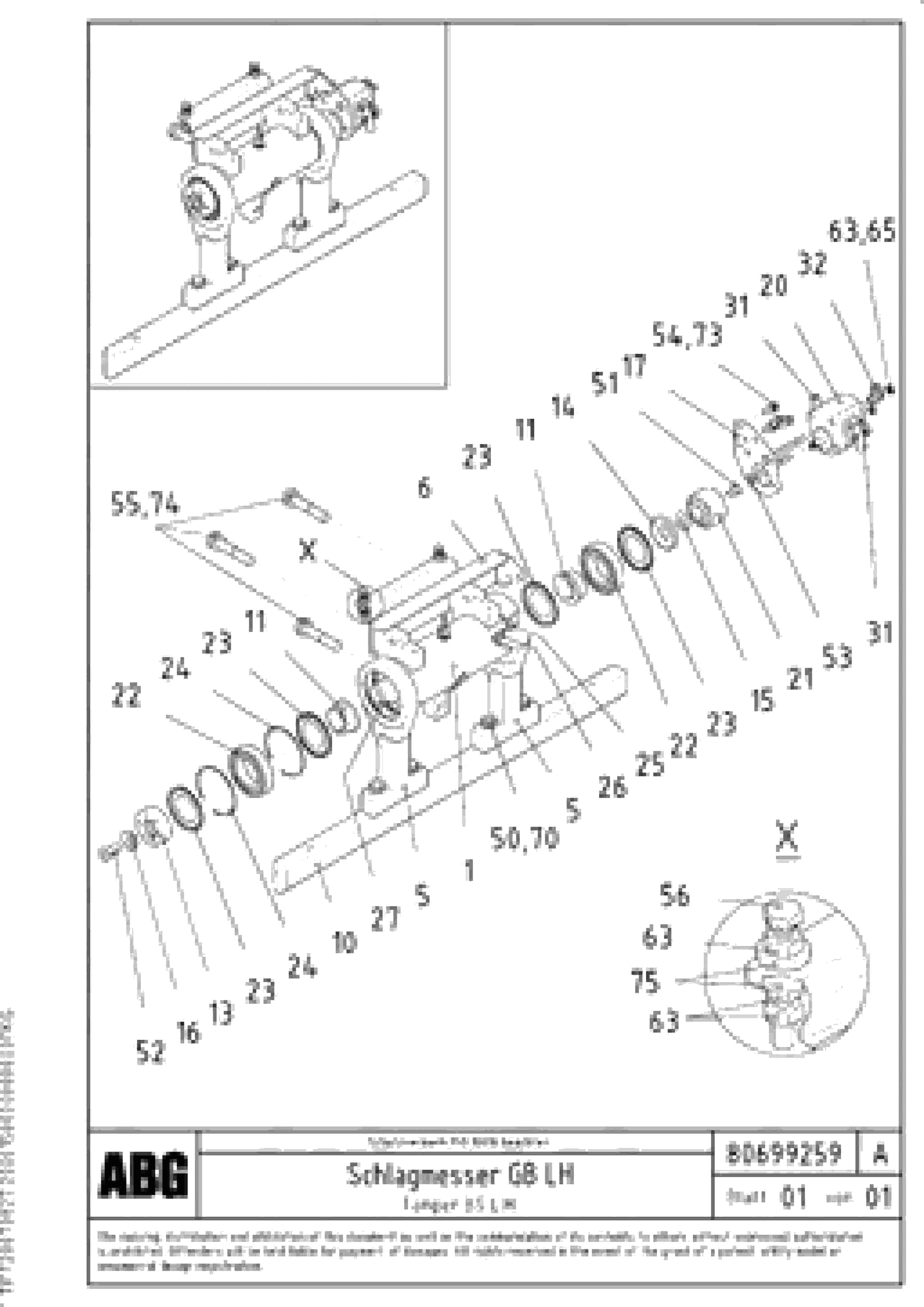 Схема запчастей Volvo ABG3870 - 71283 Tamper for basic screed VB 50 ATT. SCREEDS 2,0 - 5,0M ABG3870