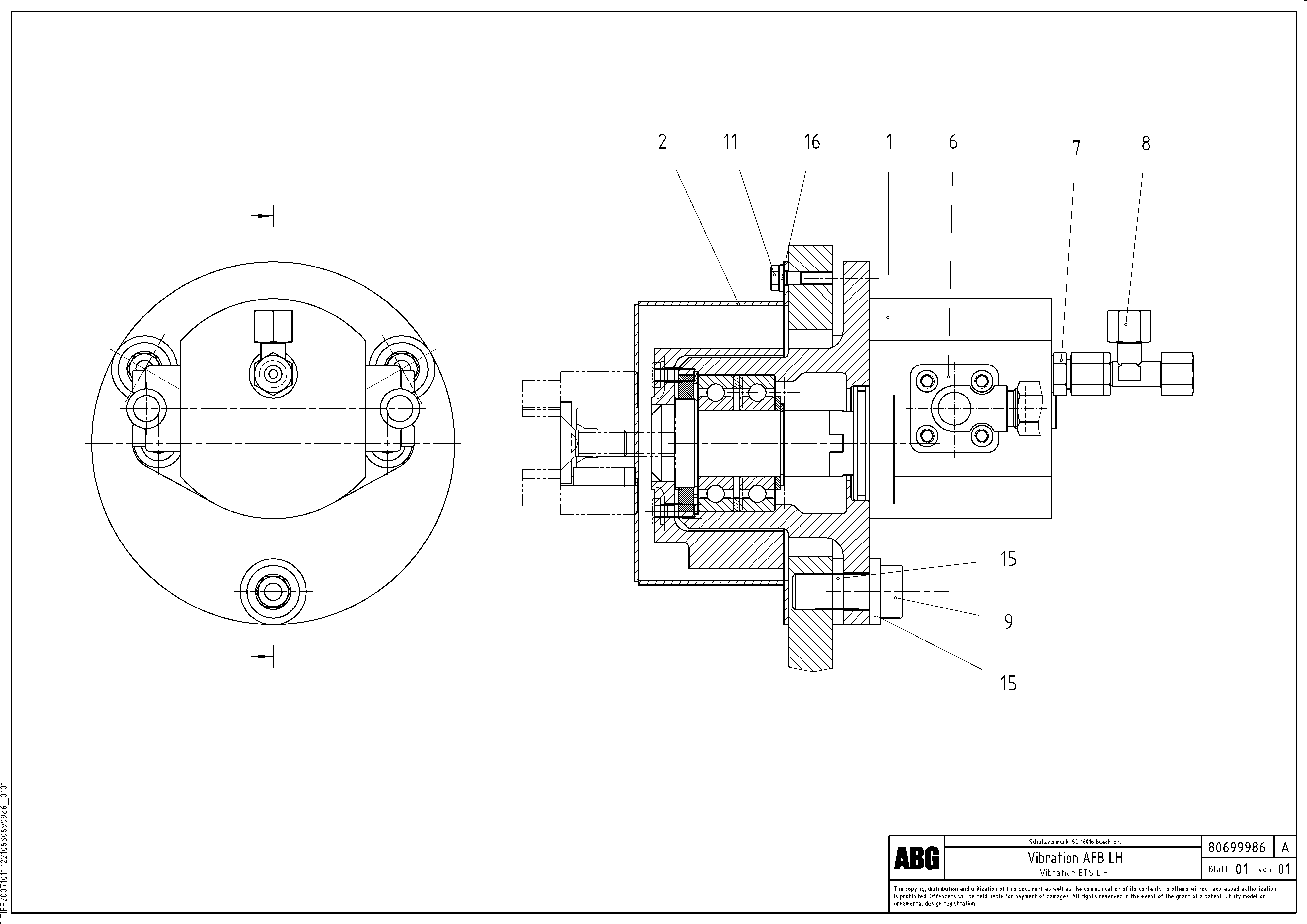 Схема запчастей Volvo ABG3870 - 68714 Vibrator for extendable screed VB 50 ATT. SCREEDS 2,0 - 5,0M ABG3870