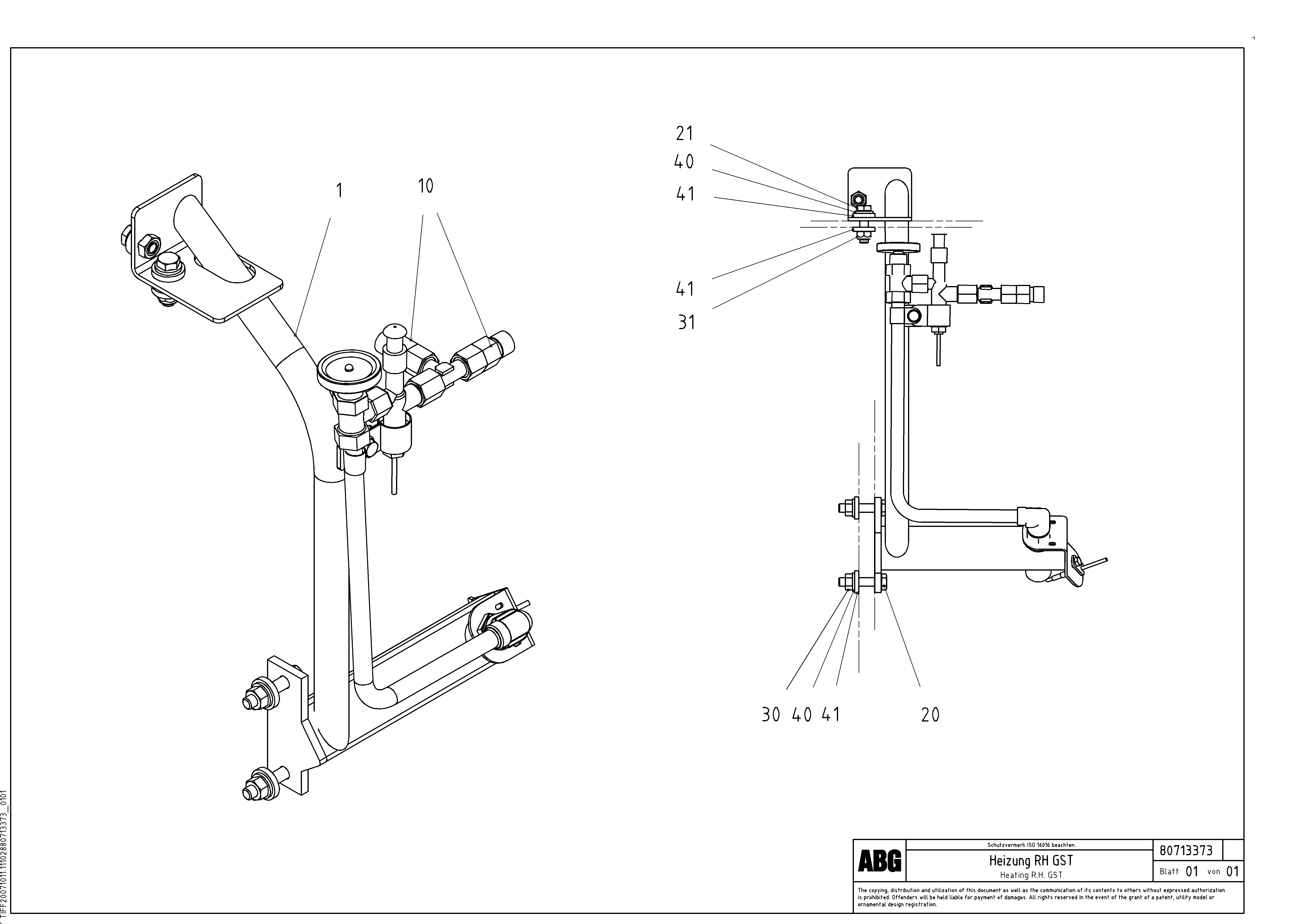 Схема запчастей Volvo ABG3870 - 69336 Gas heating assembly VB 50 ATT. SCREEDS 2,0 - 5,0M ABG3870