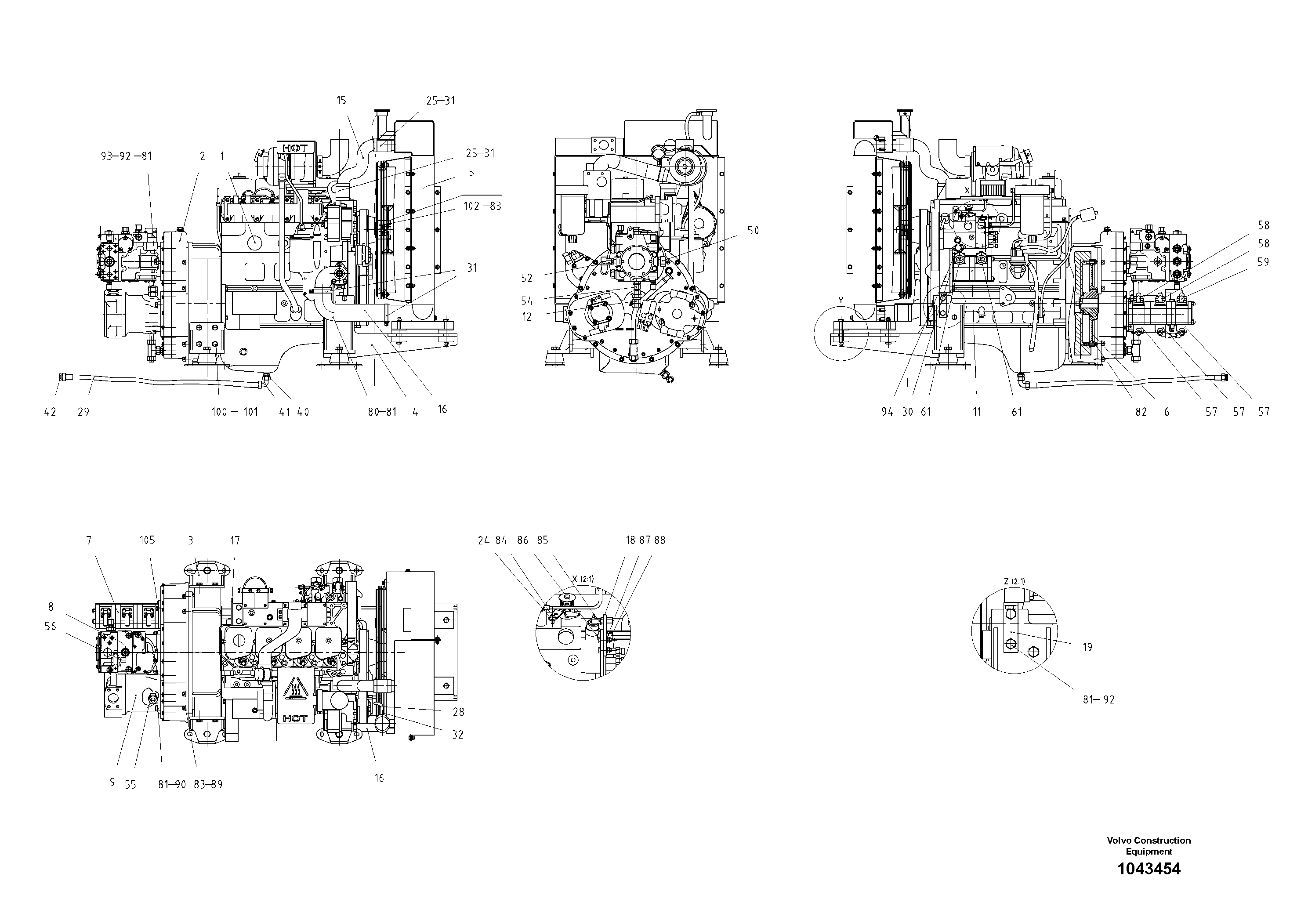 Схема запчастей Volvo ABG3870 - 85012 Basic Engine ABG3870 S/N 20538 -