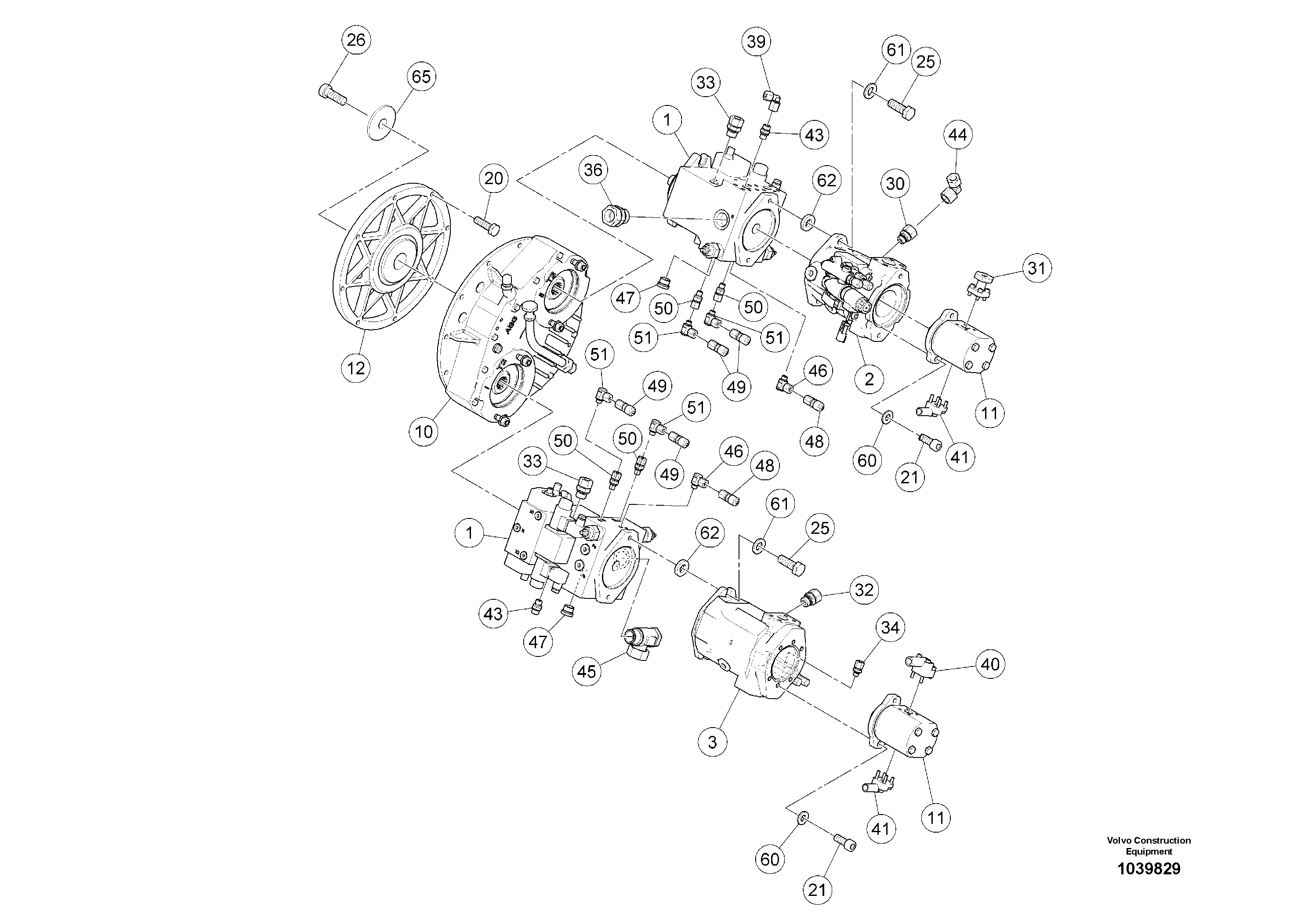 Схема запчастей Volvo ABG5770 - 87217 distributor gear box ABG5770 S/N 20740 -