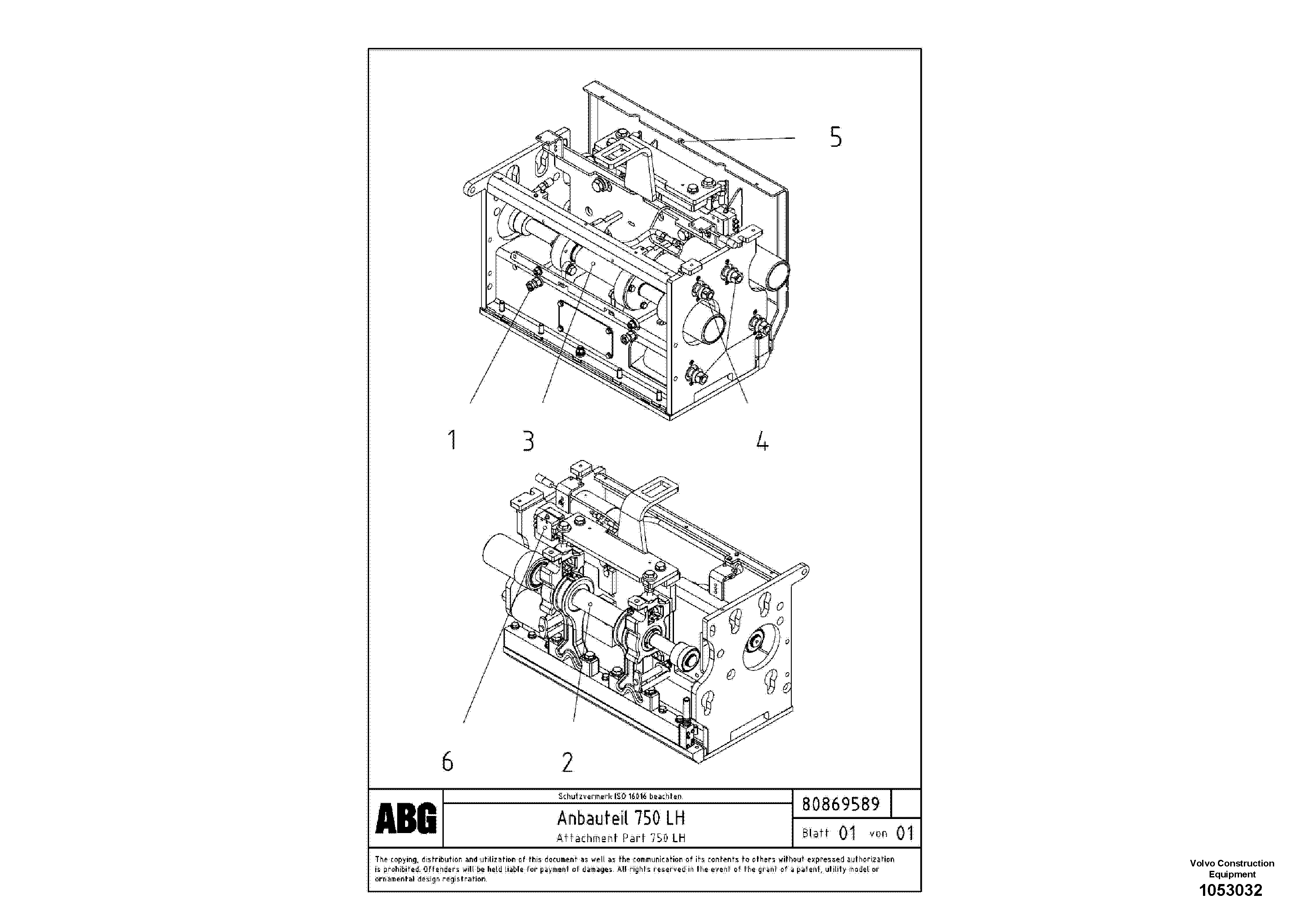 Схема запчастей Volvo ABG5770 - 87941 Attachment part for extension VB 78 ETC ATT. SCREED 2,5 - 9,0 M ABG5770, ABG5870, ABG6870