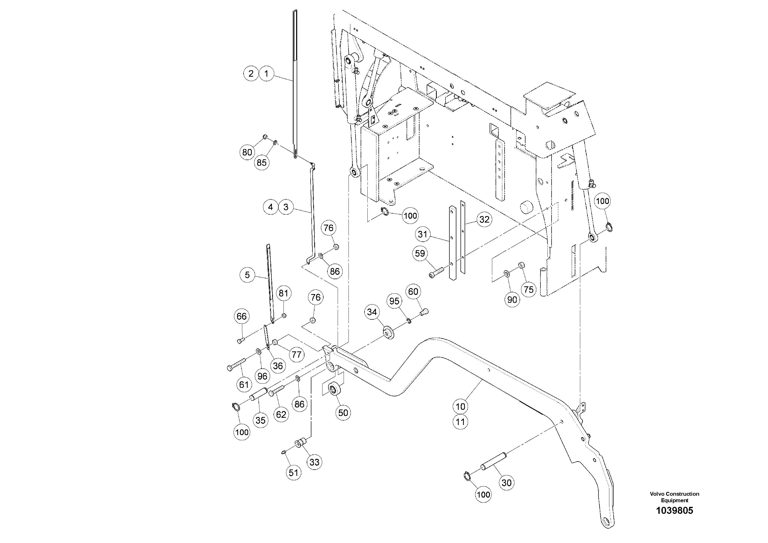 Схема запчастей Volvo ABG5770 - 94144 tow arms continous ABG5770 S/N 20740 -