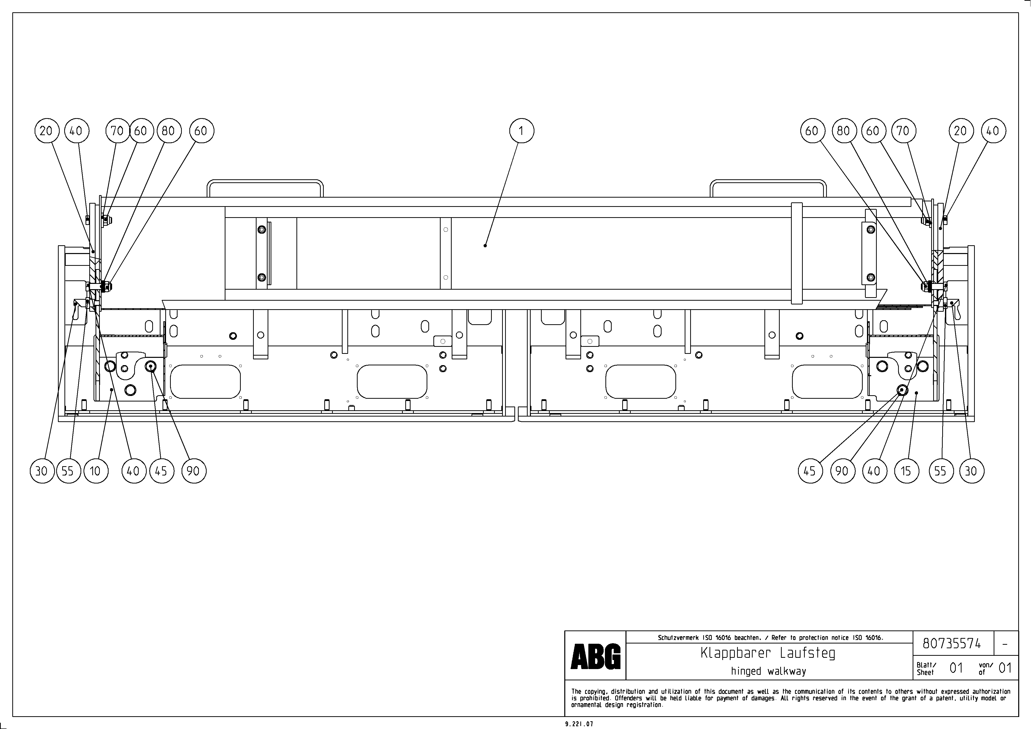 Схема запчастей Volvo ABG5770 - 76114 Hinged walkway VB 78 GTC ATT. SCREEDS 2,5 - 9,0M ABG5770, ABG5870, ABG6870