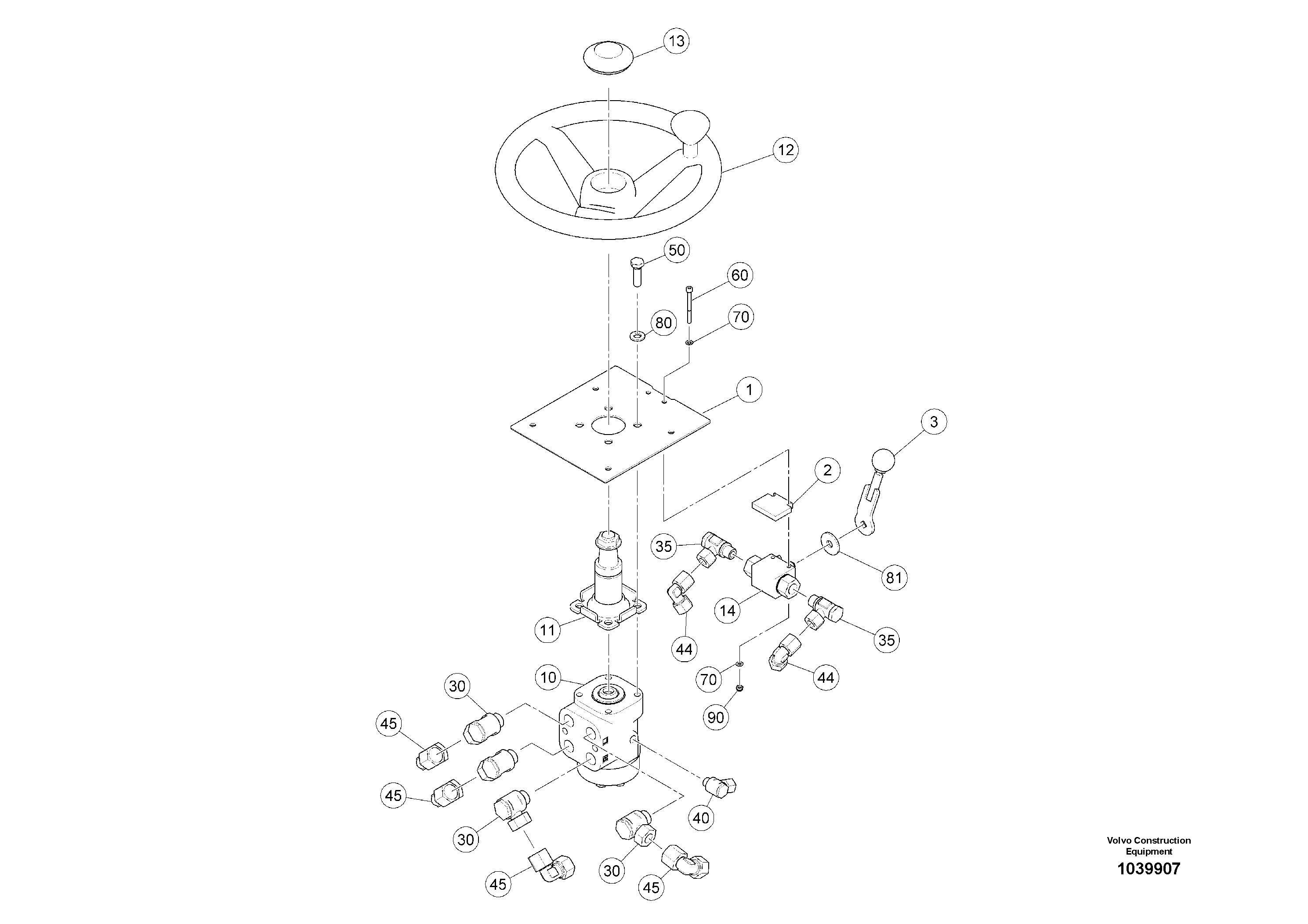 Схема запчастей Volvo ABG5770 - 92457 steering console ABG5770 S/N 20740 -
