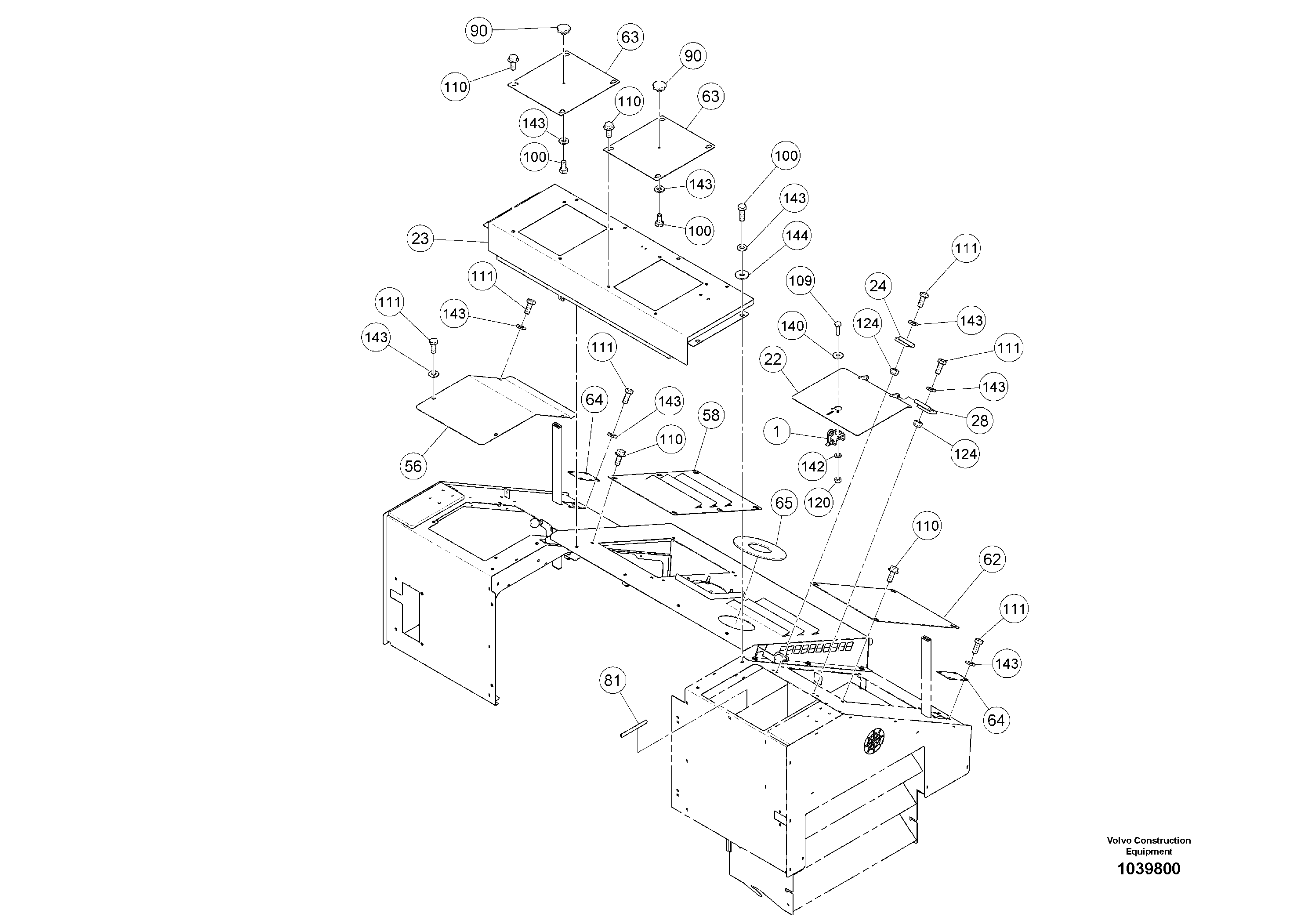Схема запчастей Volvo ABG5770 - 51384 Outer Mounting Parts ABG5770 S/N 20740 -