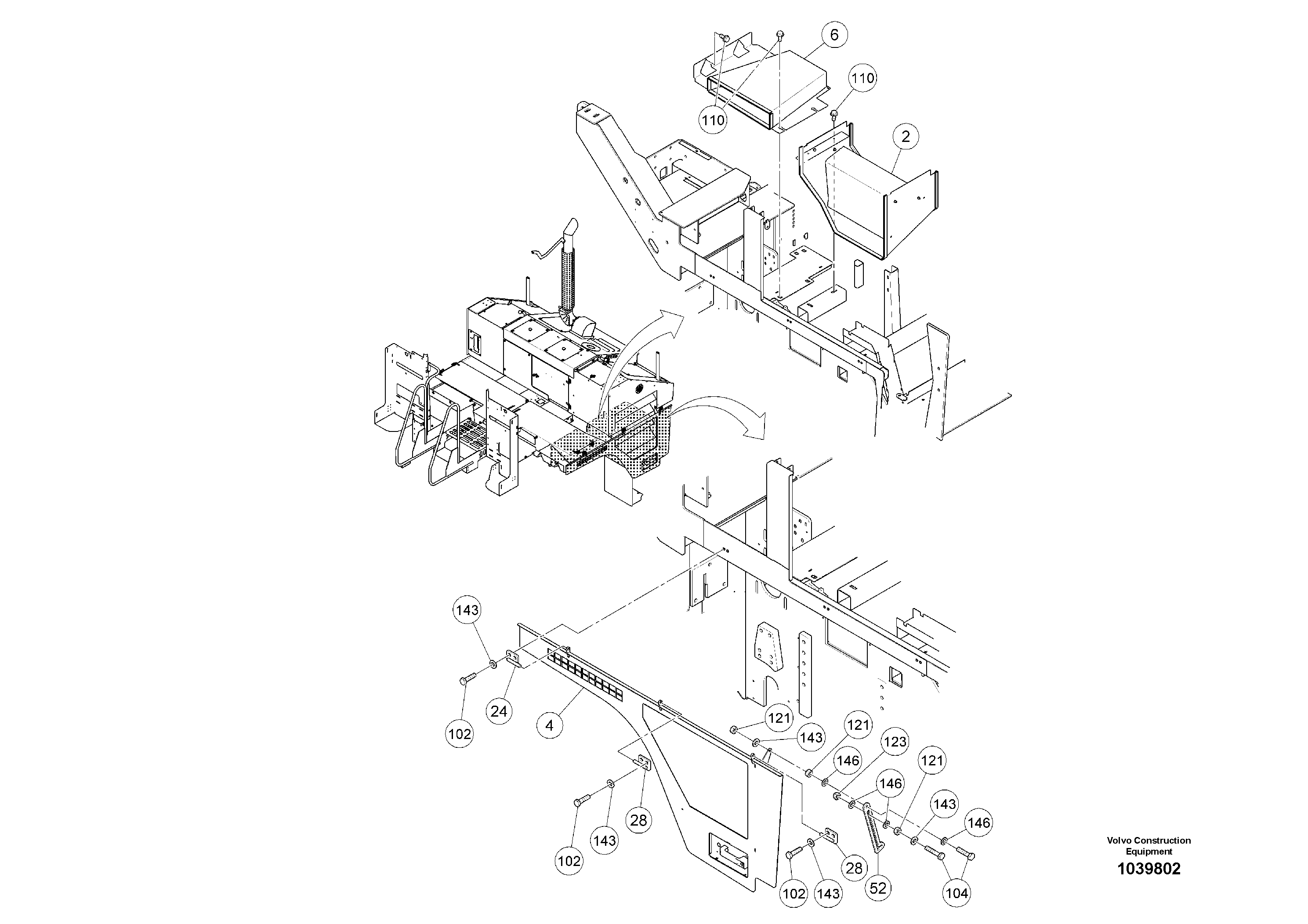 Схема запчастей Volvo ABG5770 - 51386 Outer Mounting Parts ABG5770 S/N 20740 -