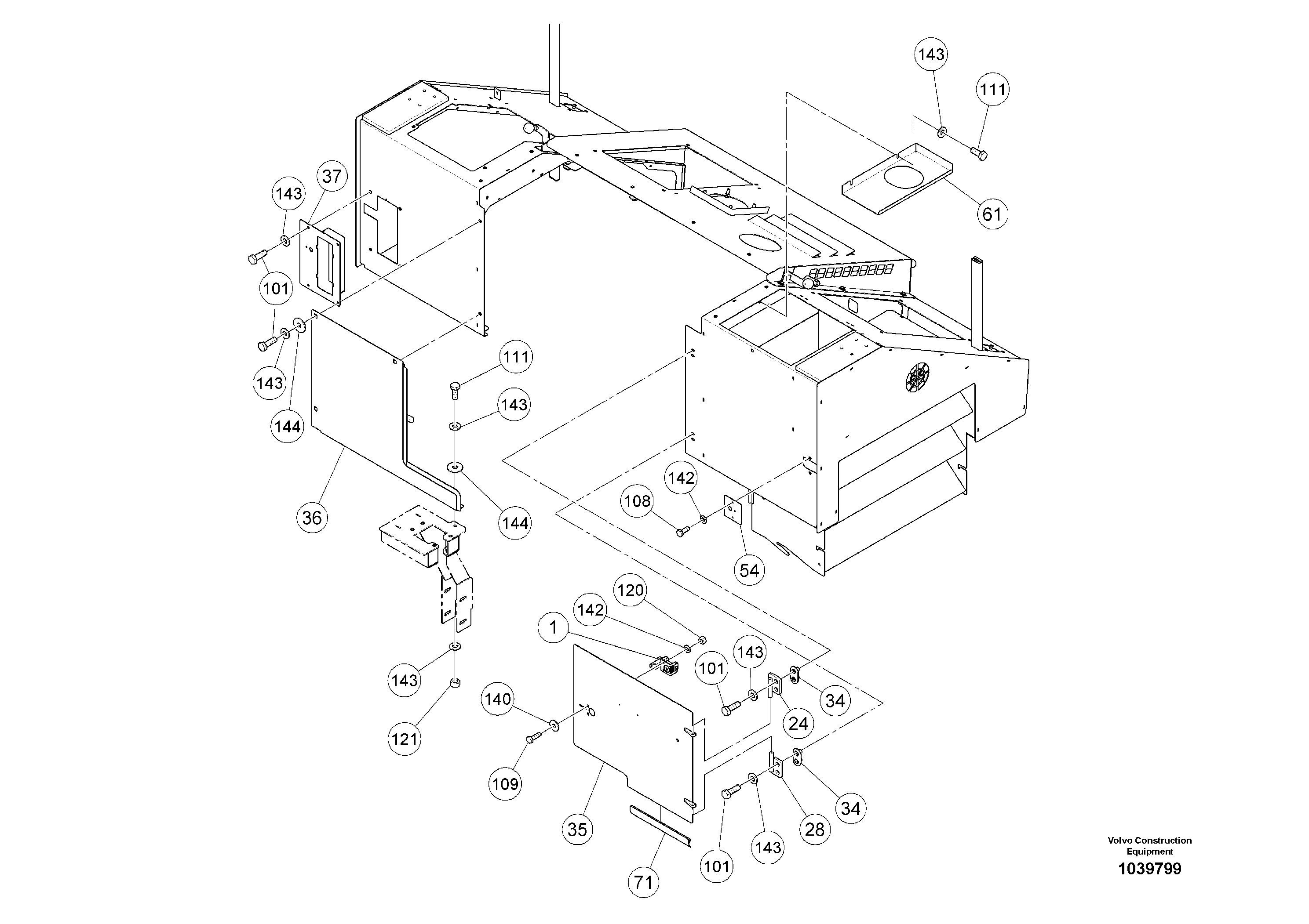 Схема запчастей Volvo ABG5770 - 91508 Outer Mounting Parts ABG5770 S/N 20740 -