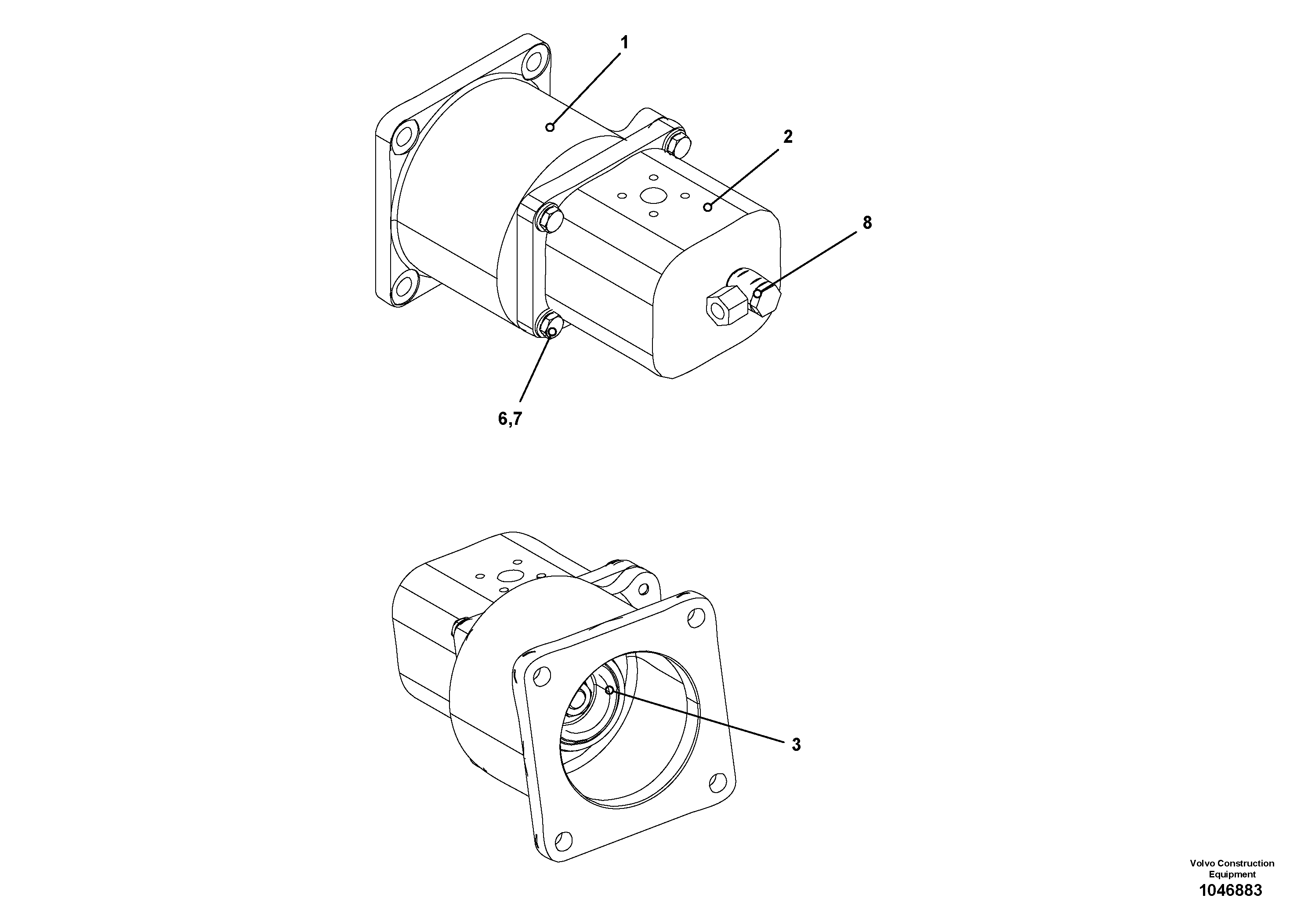 Схема запчастей Volvo ABG5770 - 77185 Hydraulic motor with tamper coupling for extendable screed VB 78 ETC ATT. SCREED 2,5 - 9,0 M ABG5770, ABG5870, ABG6870