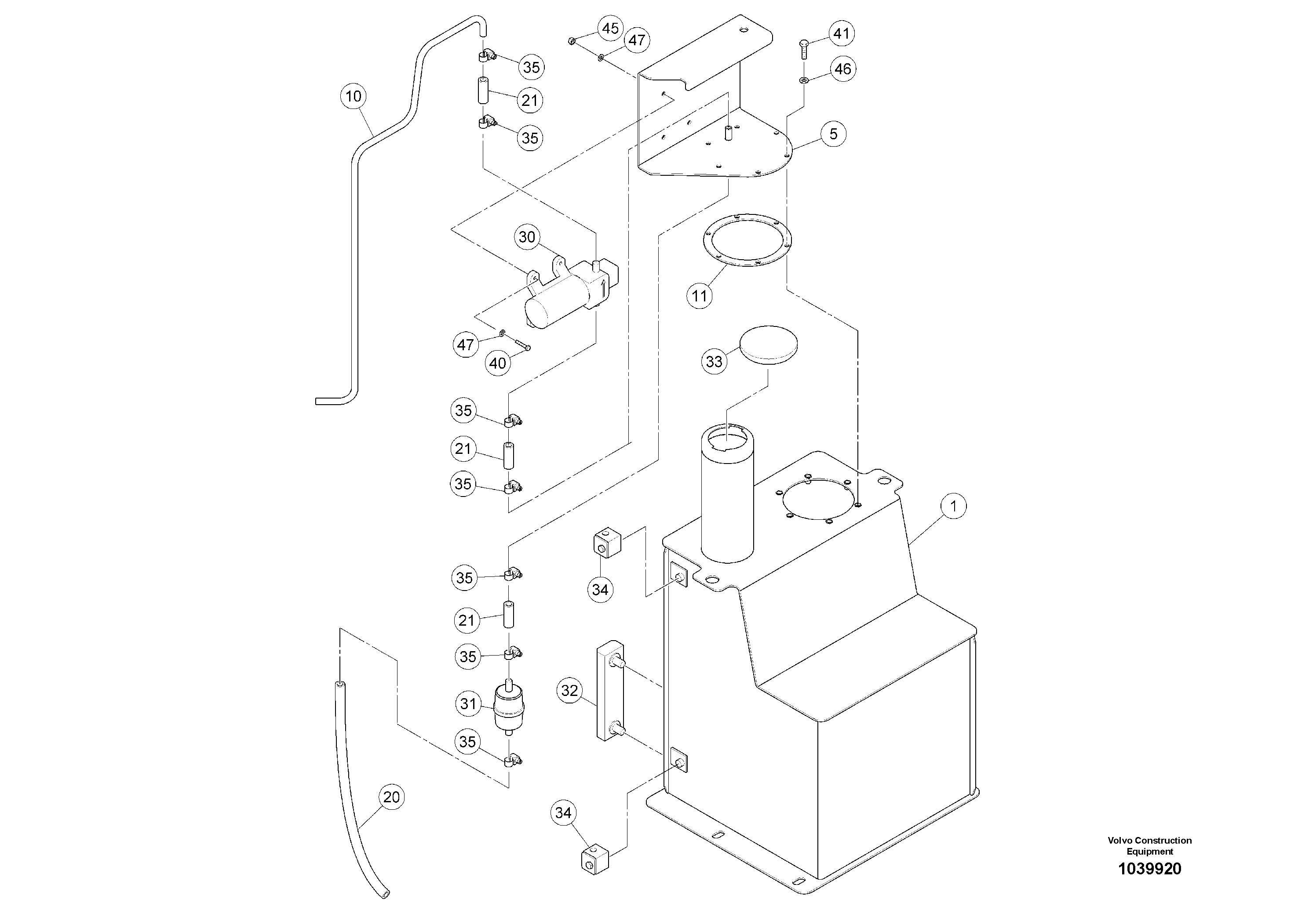 Схема запчастей Volvo ABG5770 - 91578 Emulsion Tank ABG5770 S/N 20740 -
