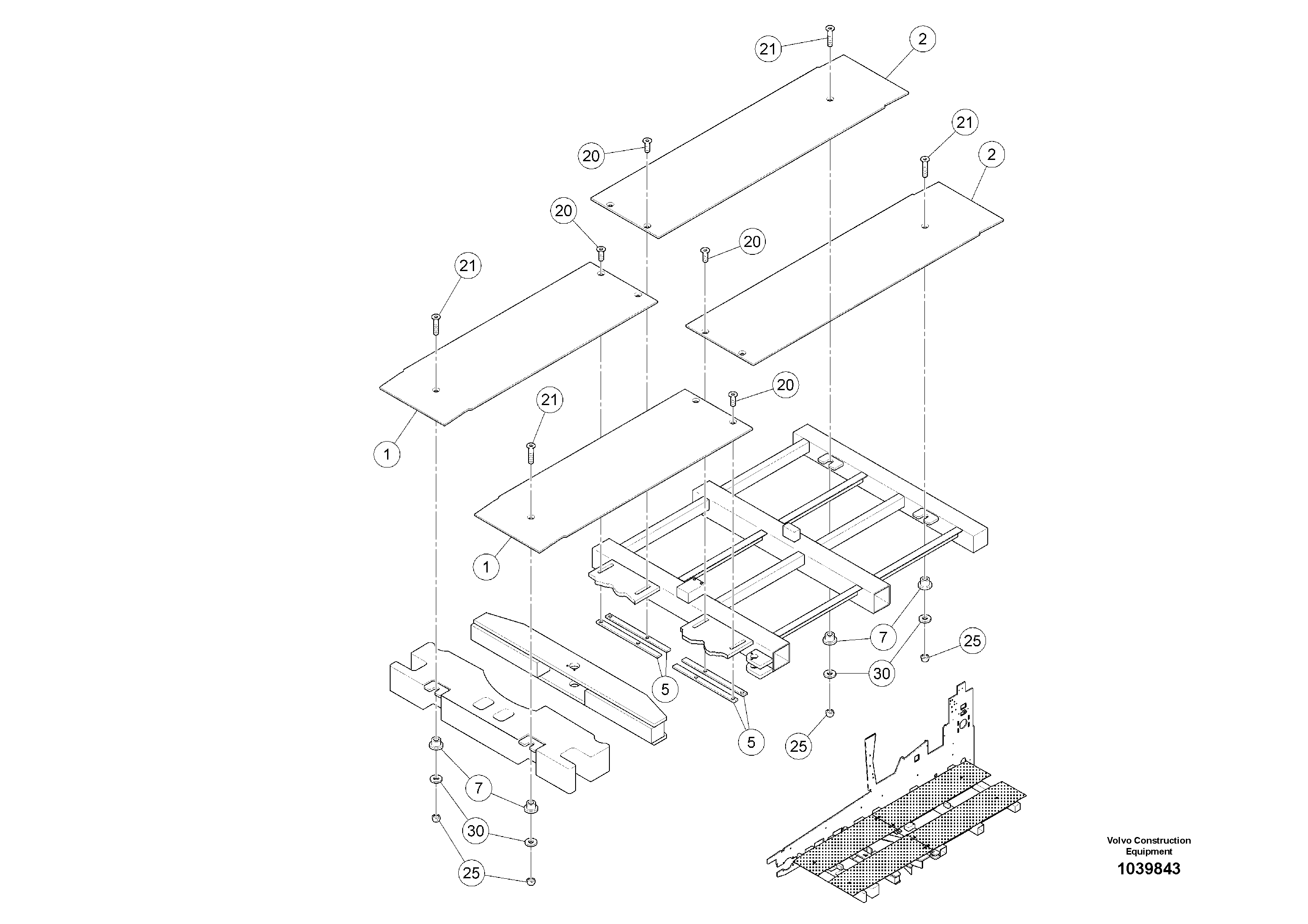 Схема запчастей Volvo ABG5770 - 93085 Base Plates ABG5770 S/N 20740 -