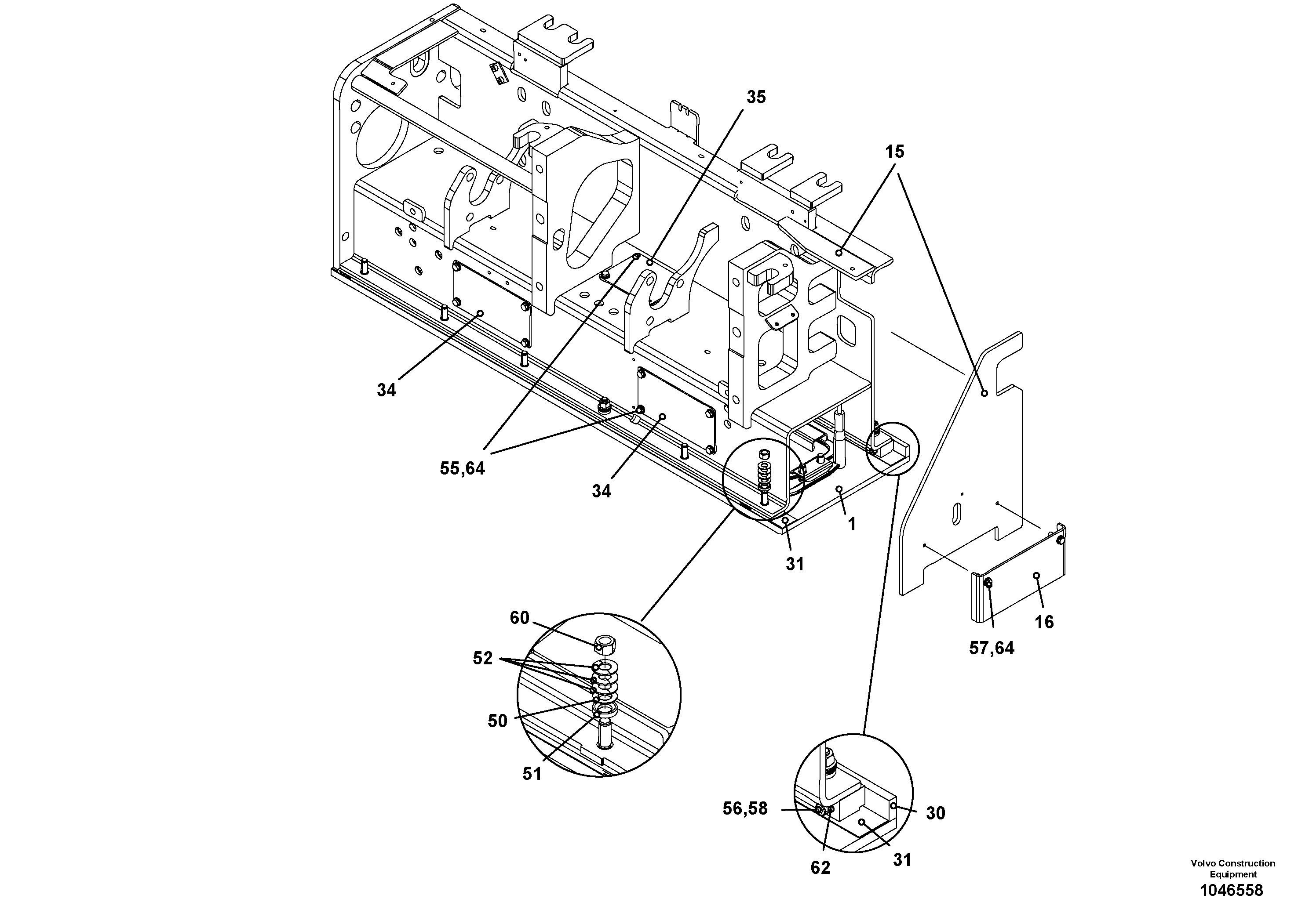 Схема запчастей Volvo ABG5770 - 78158 Heated body for extendable screed VB 78 ETC ATT. SCREED 2,5 - 9,0 M ABG5770, ABG5870, ABG6870