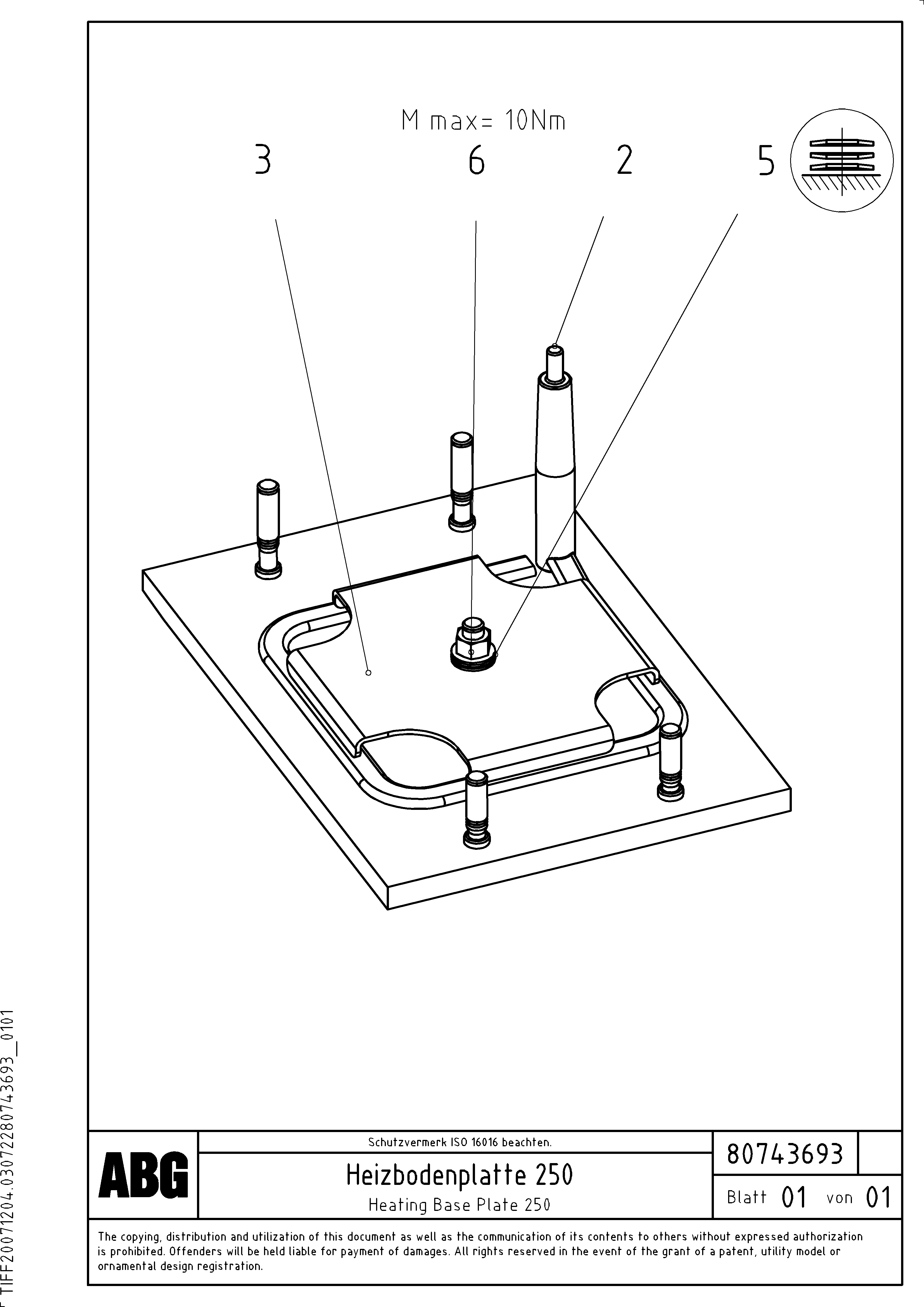 Схема запчастей Volvo ABG5770 - 80506 Heating base plate for extension VB 78 ETC ATT. SCREED 2,5 - 9,0 M ABG5770, ABG5870, ABG6870