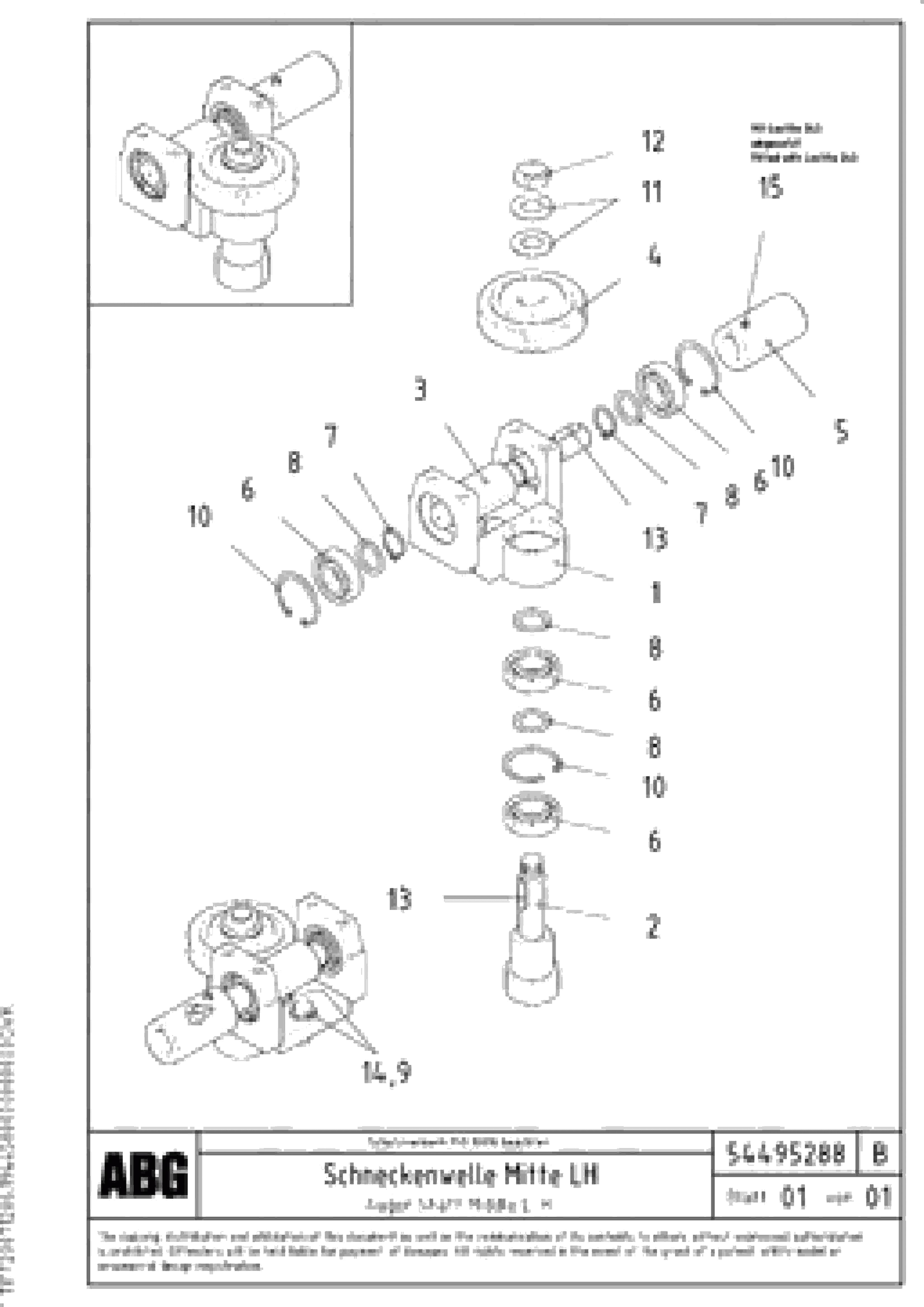 Схема запчастей Volvo ABG5770 - 80889 Drive shaft middle for hight adjustment/extendable screed VB 78 ETC ATT. SCREED 2,5 - 9,0 M ABG5770, ABG5870, ABG6870