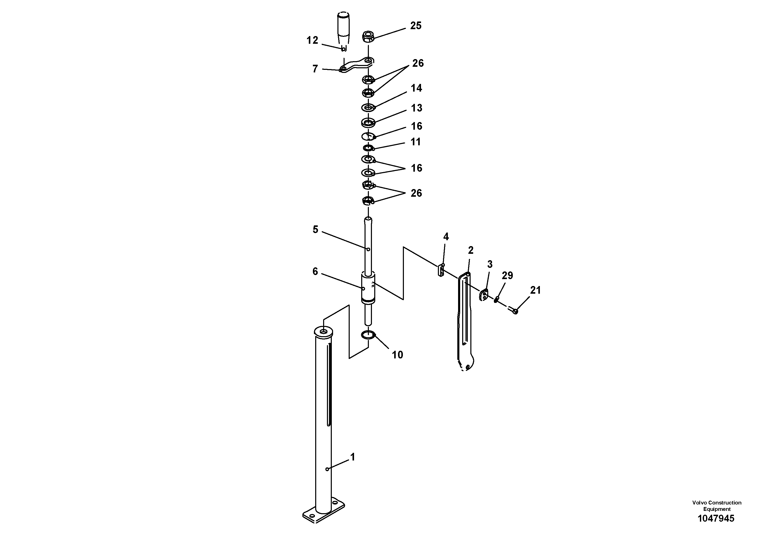 Схема запчастей Volvo ABG5770 - 76592 Adjusting spindle, rear VB 78 ETC ATT. SCREED 2,5 - 9,0 M ABG5770, ABG5870, ABG6870