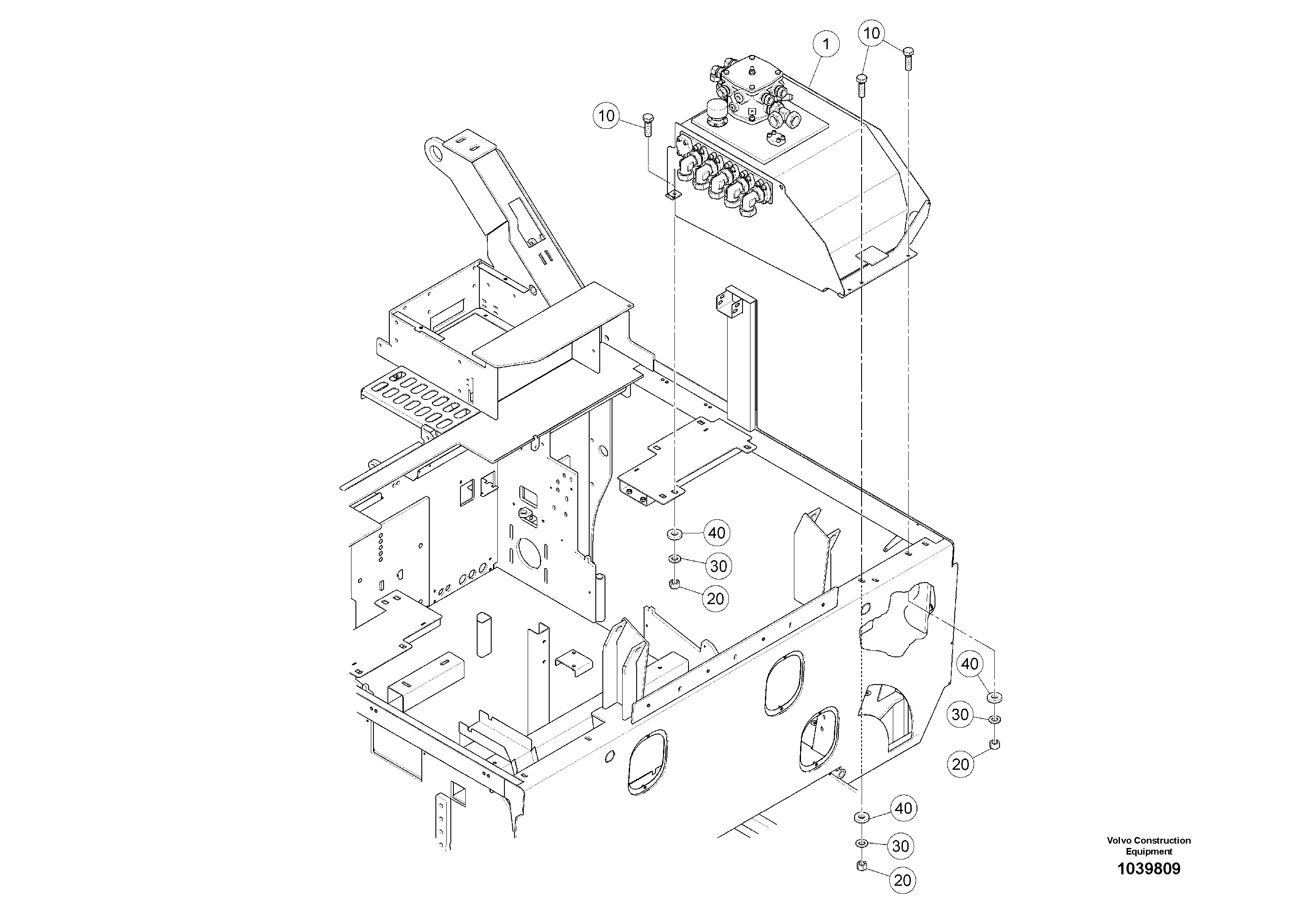 Схема запчастей Volvo ABG5770 - 100835 Hydraulic Tank kit ABG5770 S/N 20740 -