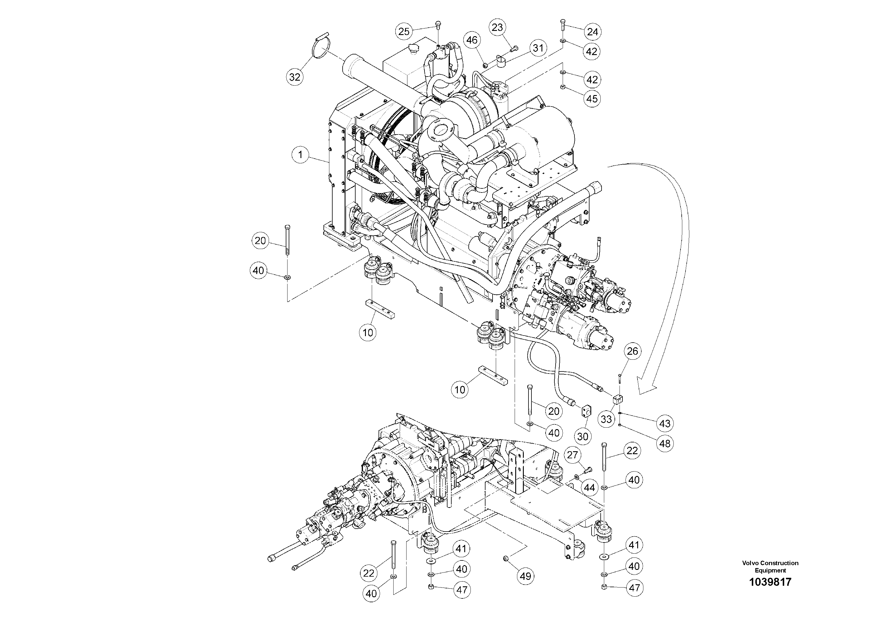 Схема запчастей Volvo ABG5770 - 87678 Power unit ABG5770 S/N 20740 -