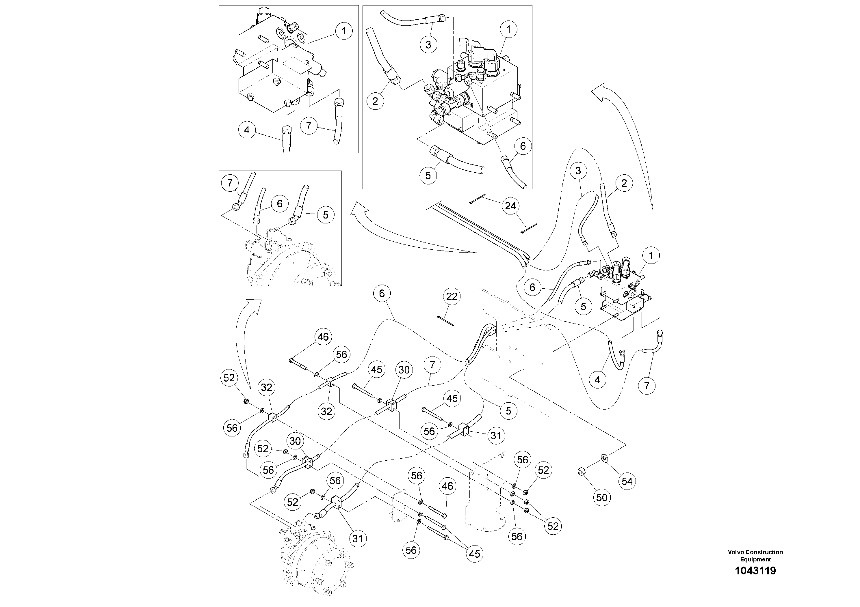 Схема запчастей Volvo ABG5770 - 95760 Two-Wheel Hydraulics ABG5770 S/N 20740 -