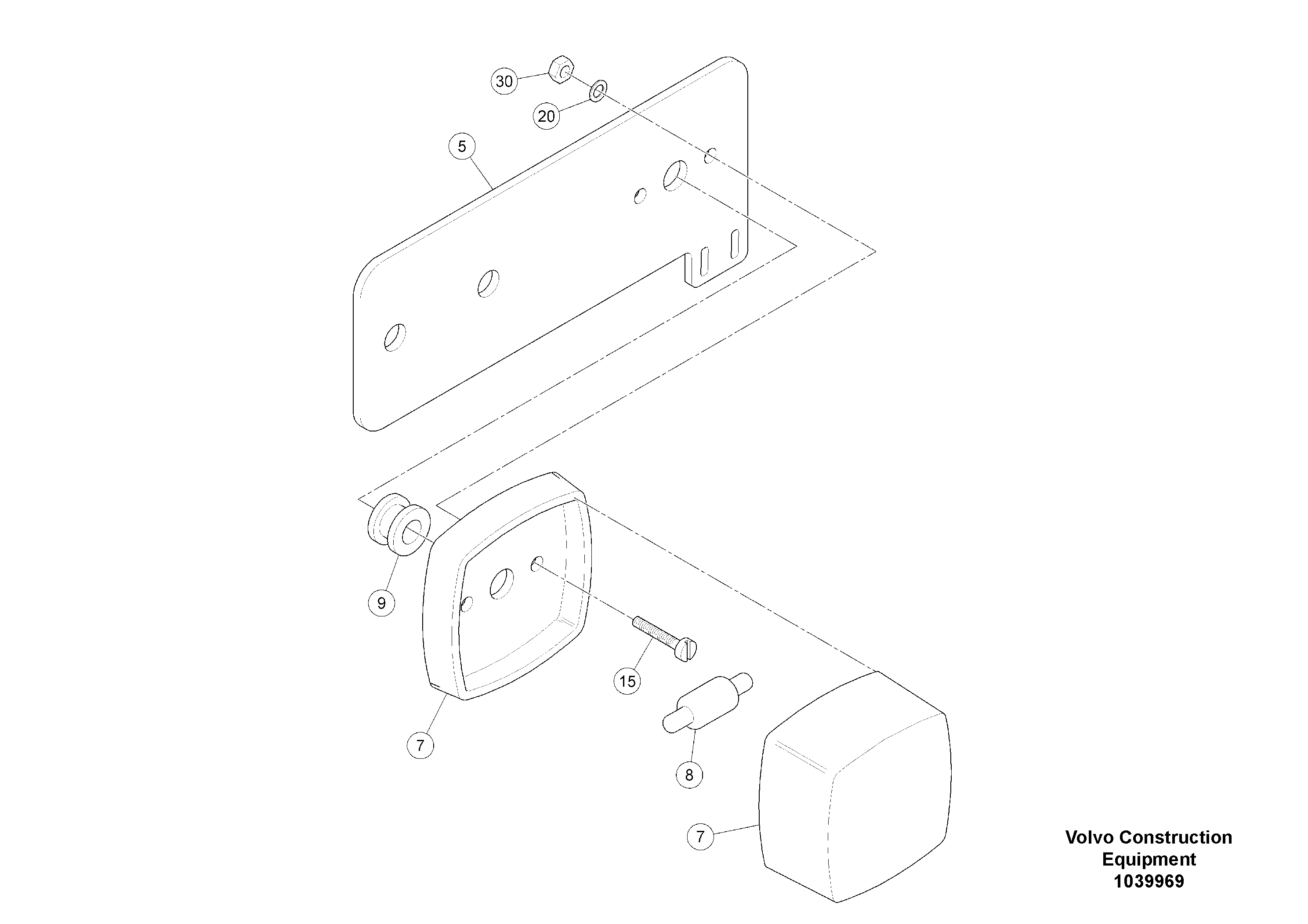 Схема запчастей Volvo ABG5770 - 91860 Running light ABG5770 S/N 20740 -