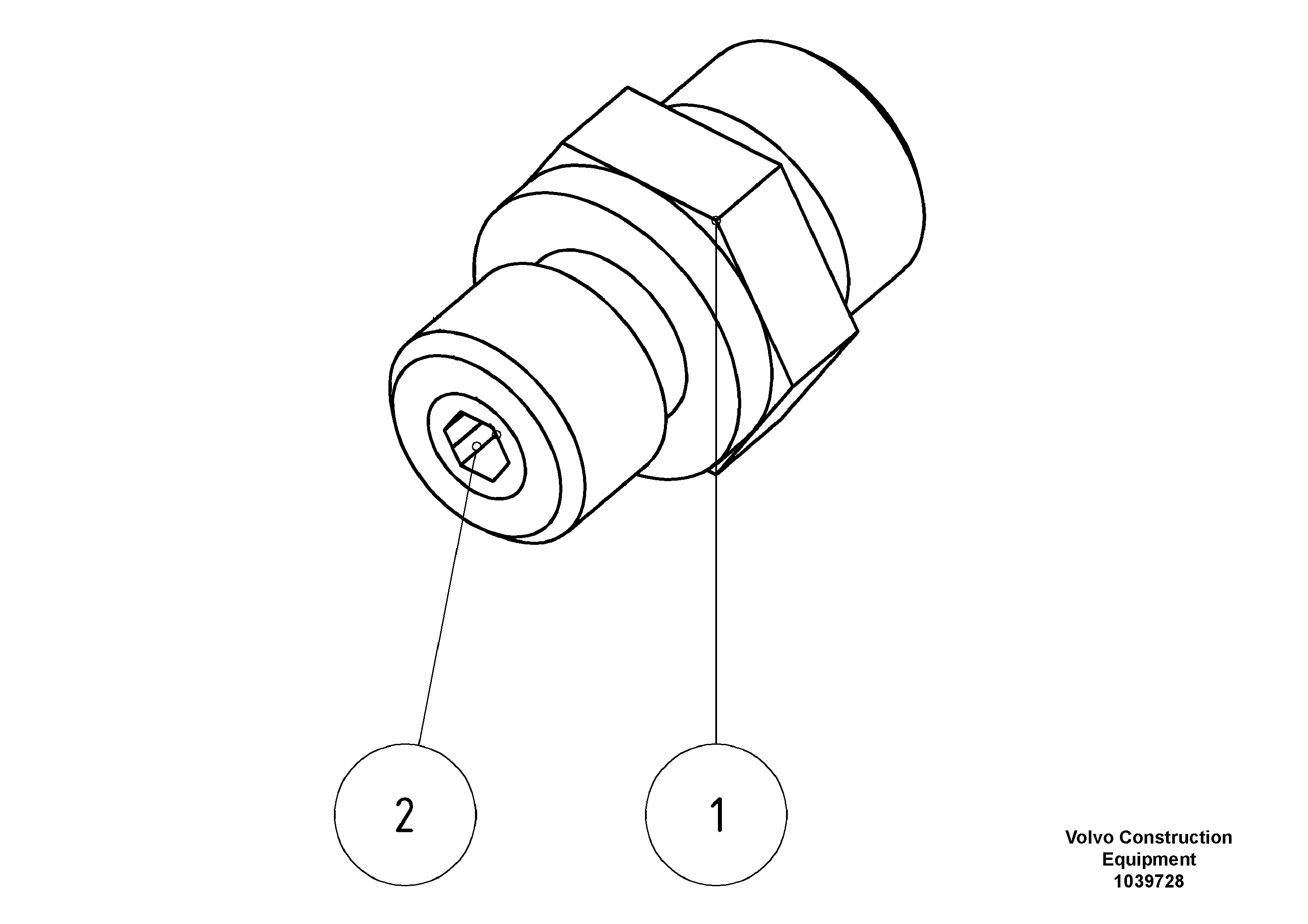 Схема запчастей Volvo ABG5770 - 72632 Fitting with nozzle on connection block VB 78 ETC ATT. SCREED 2,5 - 9,0 M ABG5770, ABG5870, ABG6870