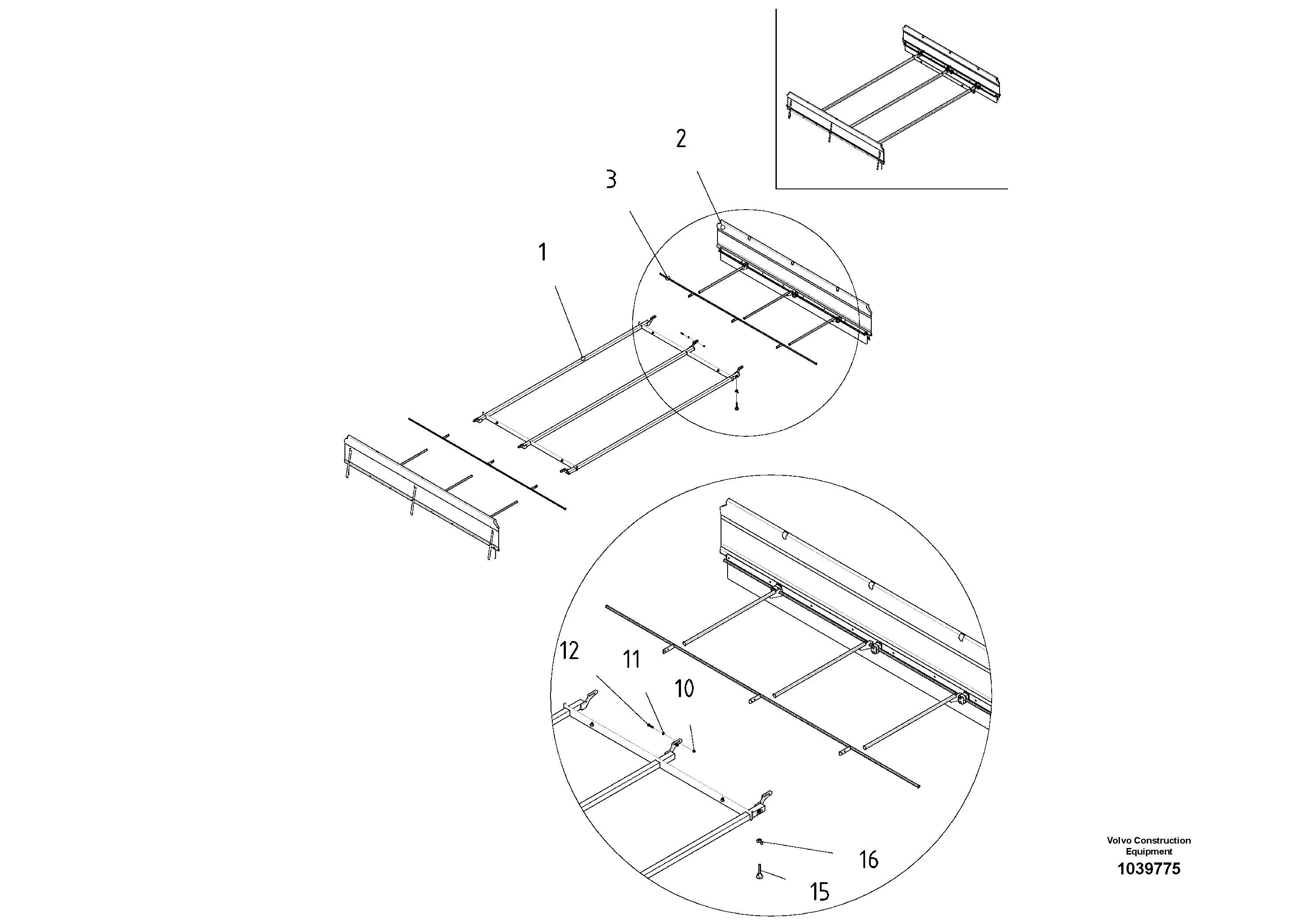 Схема запчастей Volvo ABG5870 - 52328 Roof Frame ABG5870 S/N 22058 -