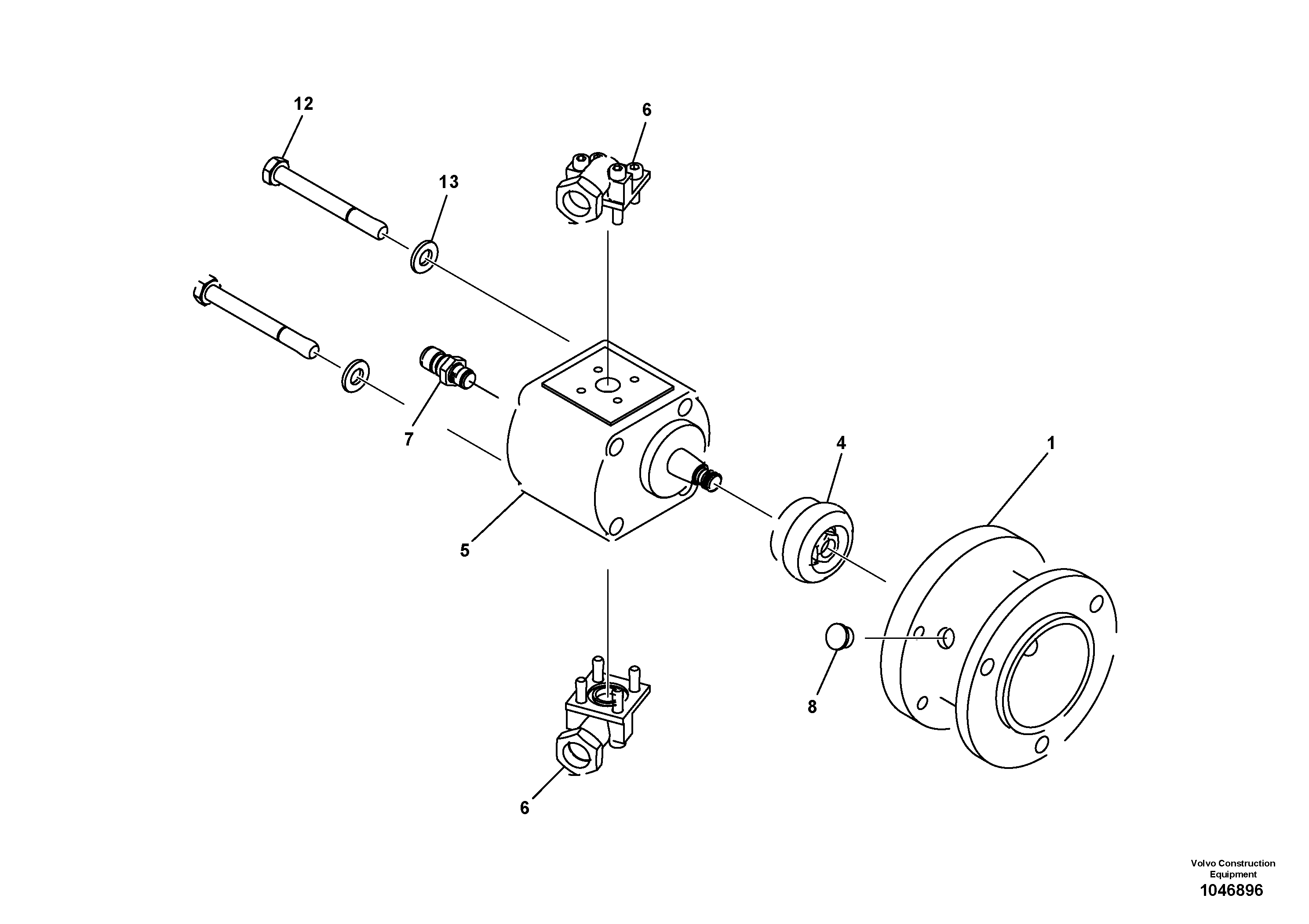 Схема запчастей Volvo ABG5870 - 77276 Hydraulic motor with tamper coupling for basic screed VB 78 GTC ATT. SCREEDS 2,5 - 9,0M ABG5770, ABG5870, ABG6870