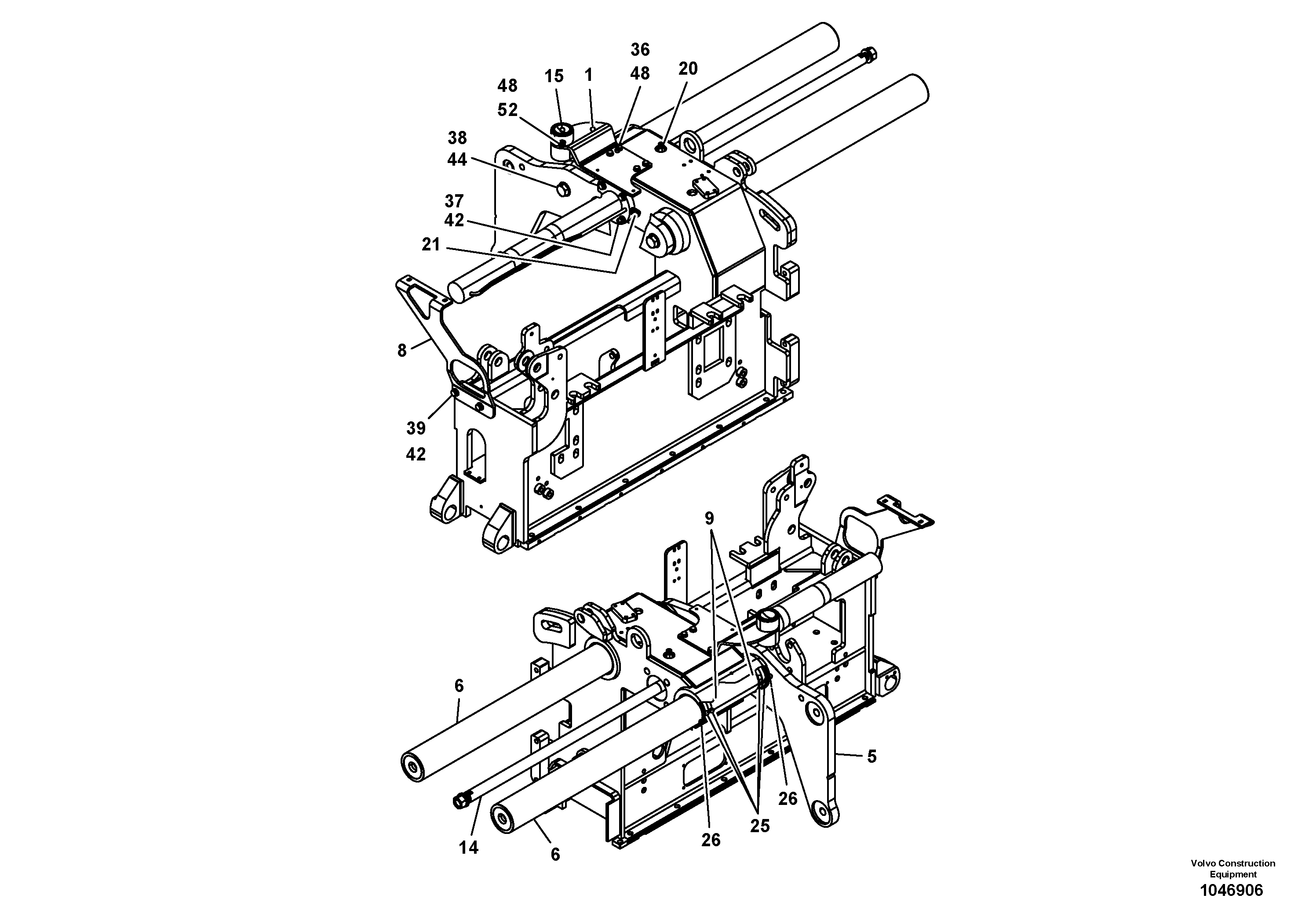 Схема запчастей Volvo ABG5870 - 72959 Screed guide for basic screed VB 78 GTC ATT. SCREEDS 2,5 - 9,0M ABG5770, ABG5870, ABG6870