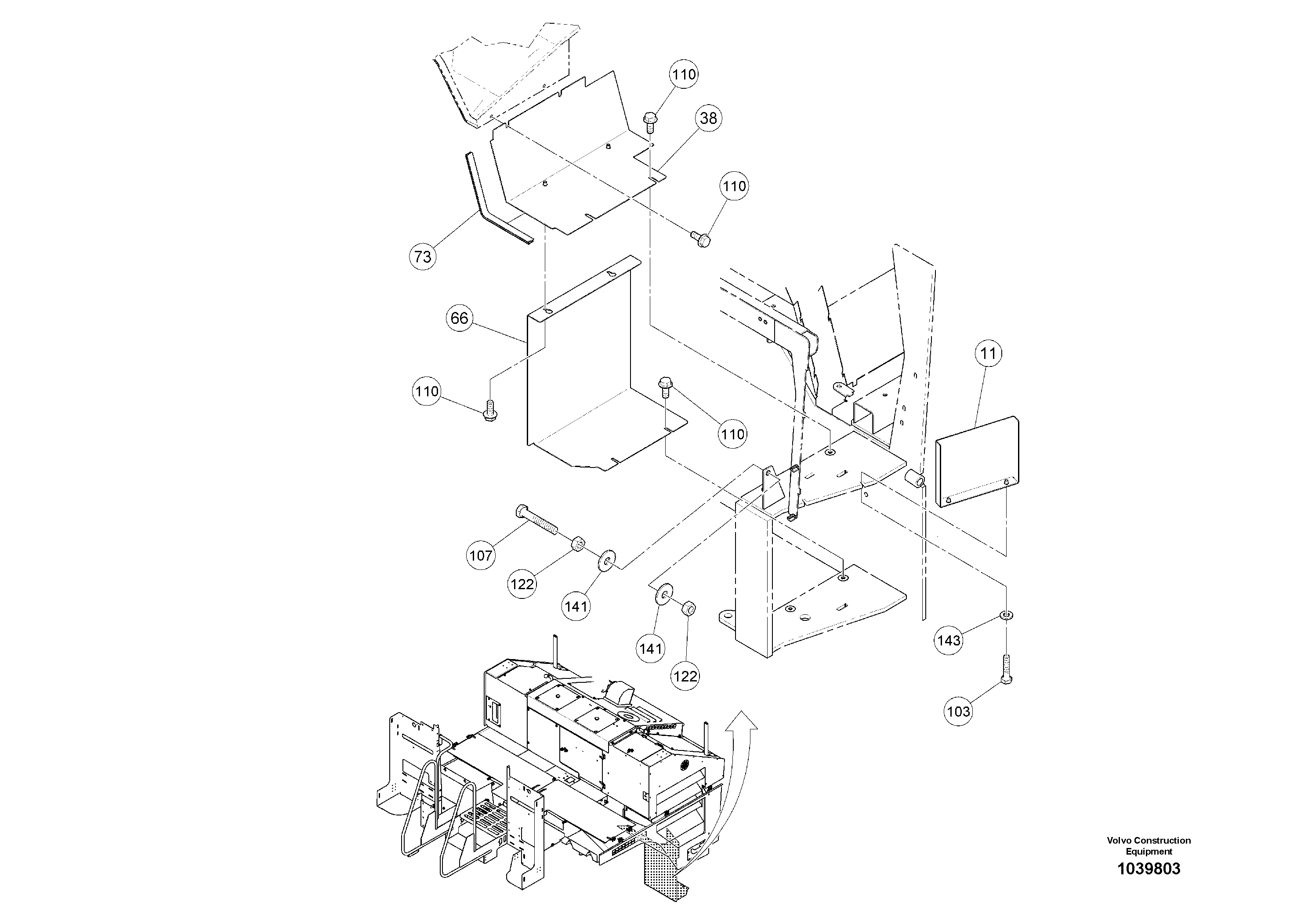 Схема запчастей Volvo ABG5870 - 48144 Outer Mounting Parts ABG5870 S/N 22058 -